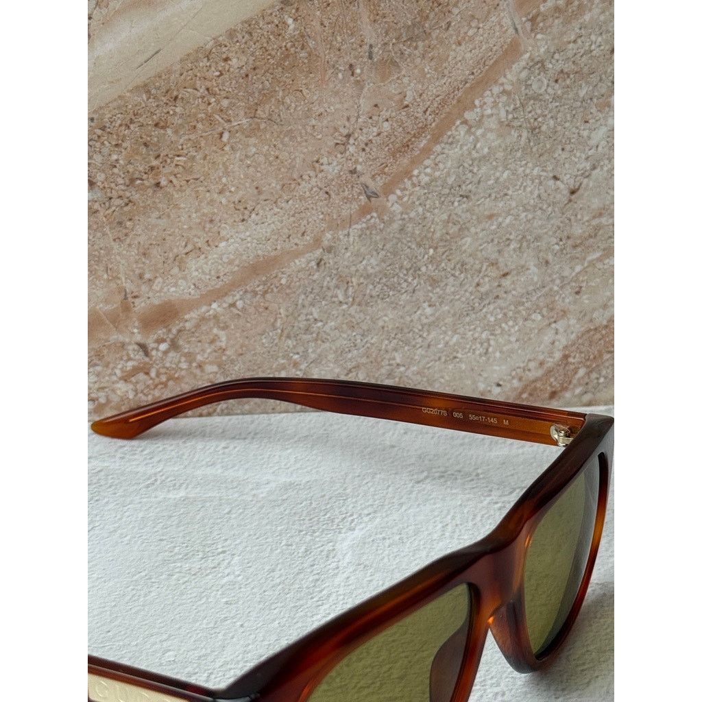 Gucci NEW Gucci GG2077S Brown Green Lens Sunglasses $415 Size ONE SIZE - 5 Thumbnail
