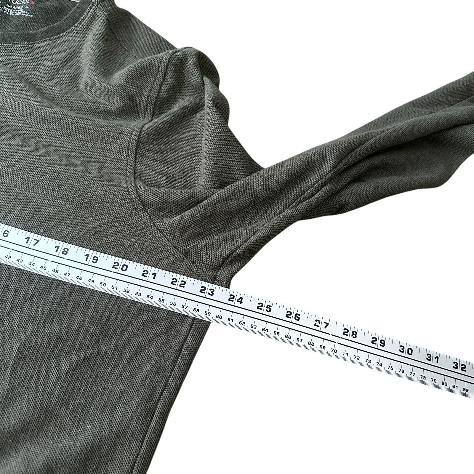 UNTUCKit Untuckit Henley Shirt Men’s XL Green Cotton Waffle Knitted Size US XL / EU 56 / 4 - 7 Thumbnail