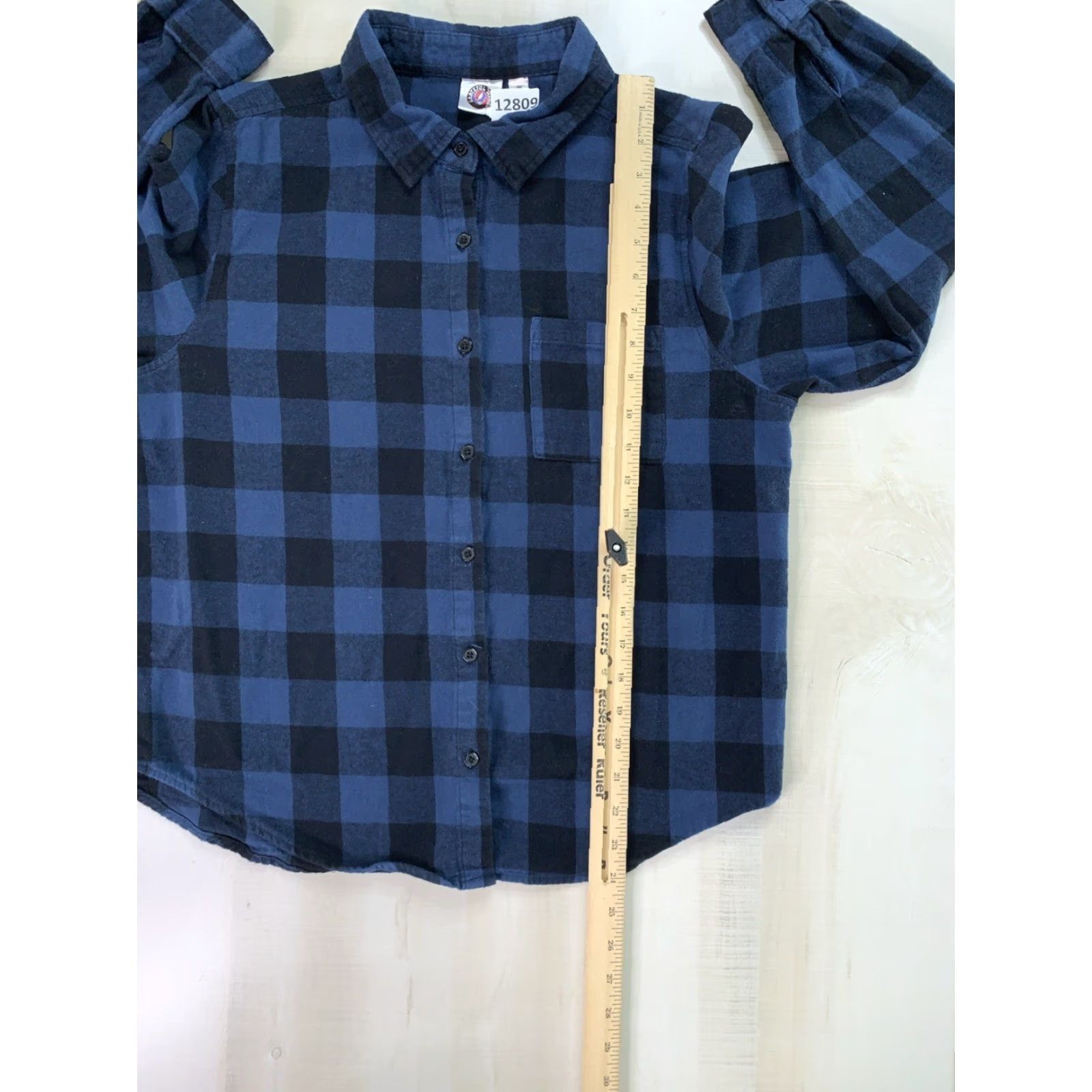 Vintage Grateful Dead Shirt Womens Small Blue Check Plaid Flannel Button-Up Casual Sleeve Long Sleeve Collared Cotton Blend 80s 90s Rock Classic Graphic Print Size S / US 4 / IT 40 - 3 Thumbnail