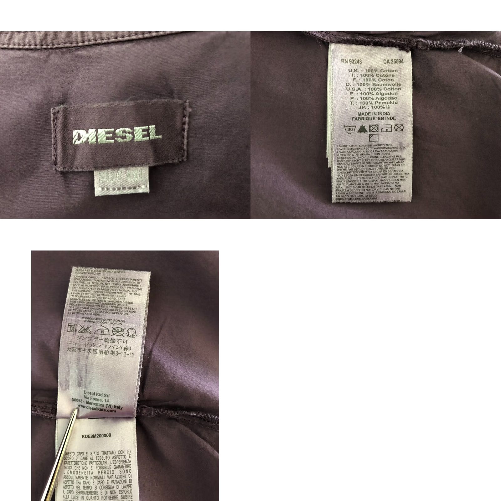 Diesel Diesel Shirt 2XL Purple Cotton Roll-Tab Sleeves Button Up Men’s Size US XXL / EU 58 / 5 - 9 Thumbnail