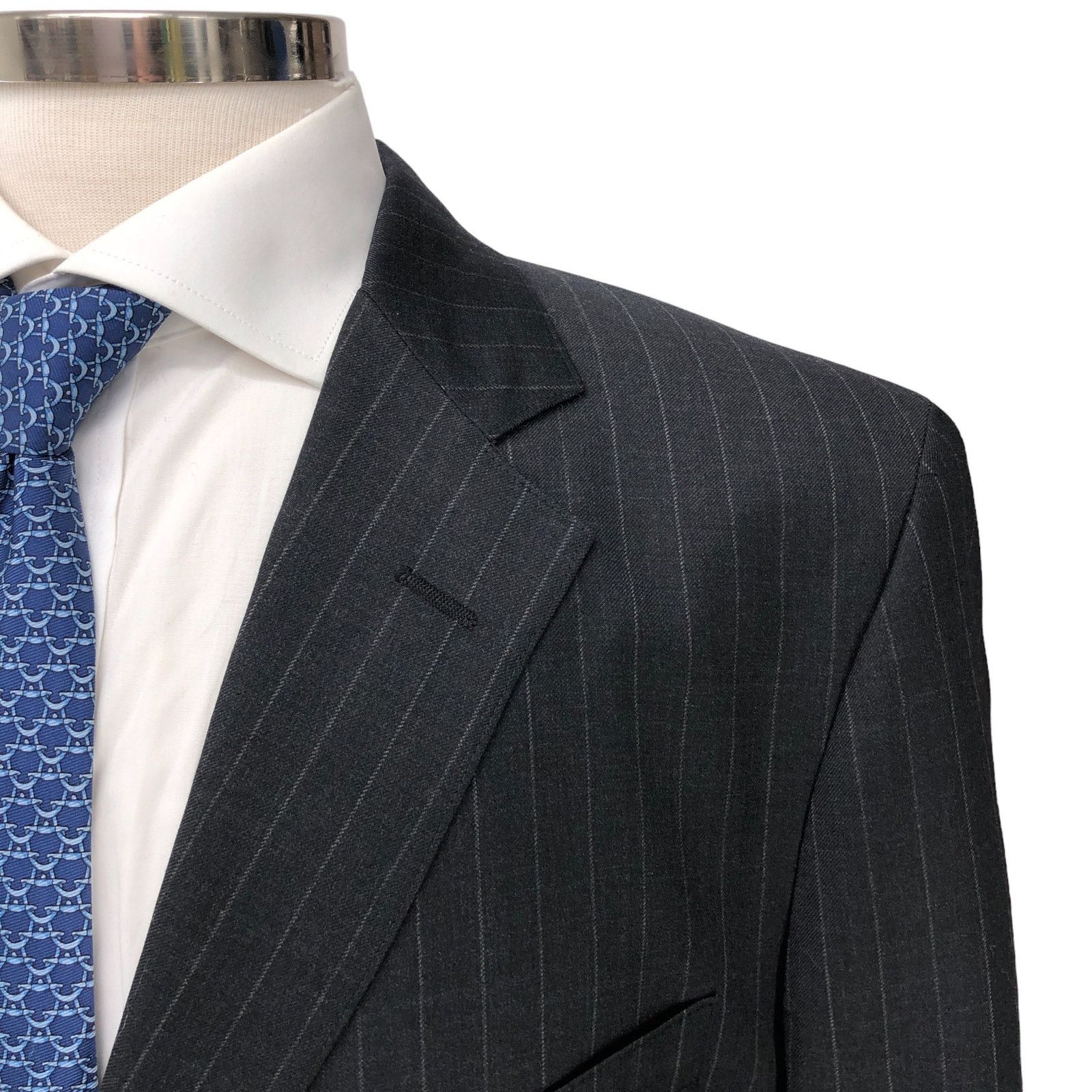 Southwick Southwick Mens Size 44XL Extra Long Suit 2 Piece Pinstripe Size 44L - 5 Thumbnail