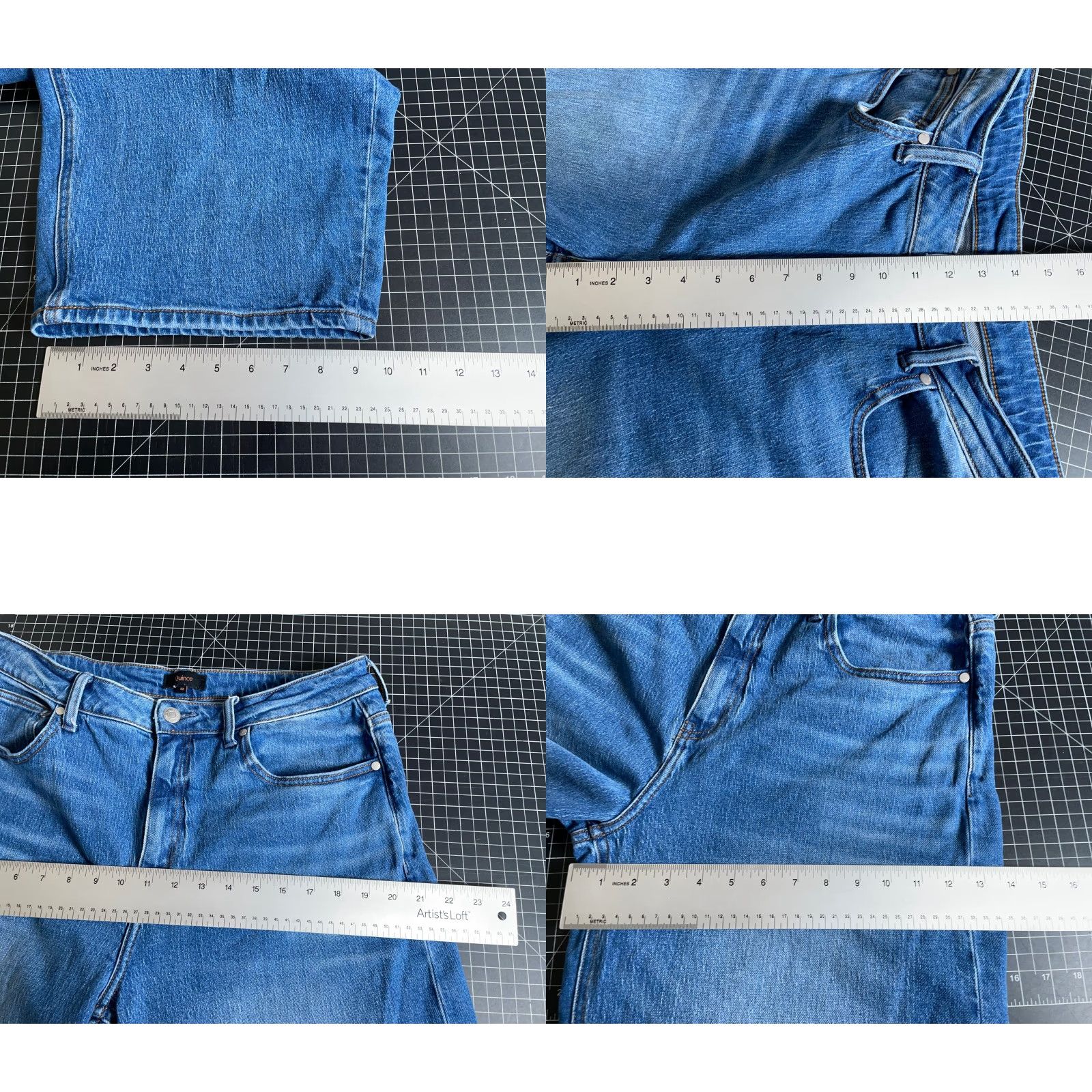 Quince Quince Bella Stretch Barrell Jeans Women's 32 Atlantic Blue Denim High Rise 5-Pocket Wide-Leg Jeans Mens? Size 24" / US 00 / IT 34 - 8 Thumbnail