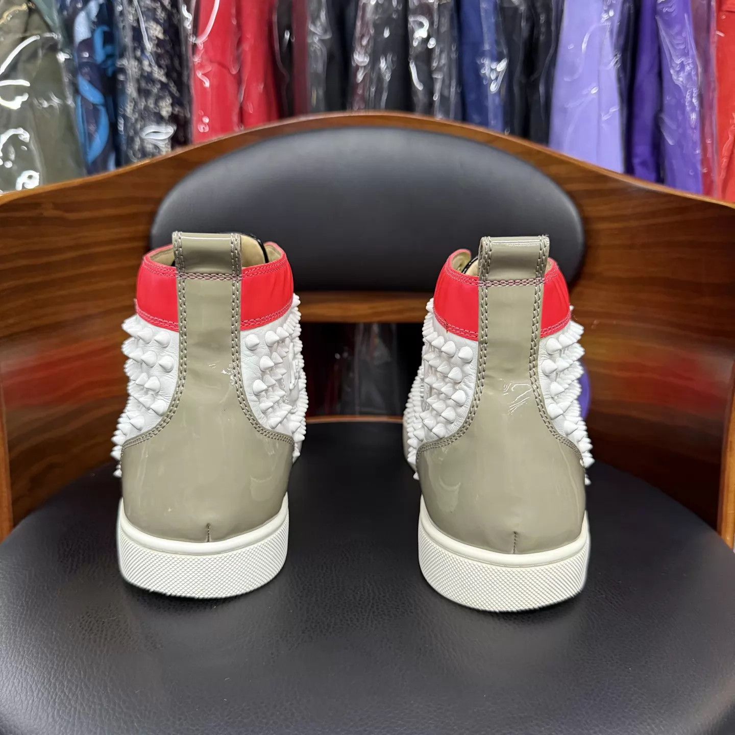 Christian Louboutin CL High-Top Candy Red Platform Sneaker 43 GUC Size US 10 / EU 43 - 3 Thumbnail
