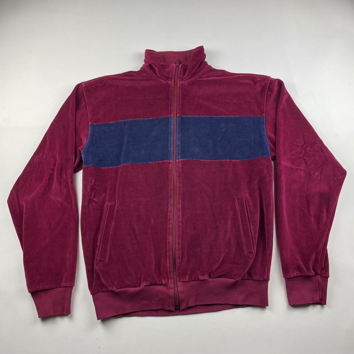 Nordstrom Vintage 80’s Nordstrom Brand Velour Track Jacket Magenta Size US L / EU 52-54 / 3 - 1 Thumbnail