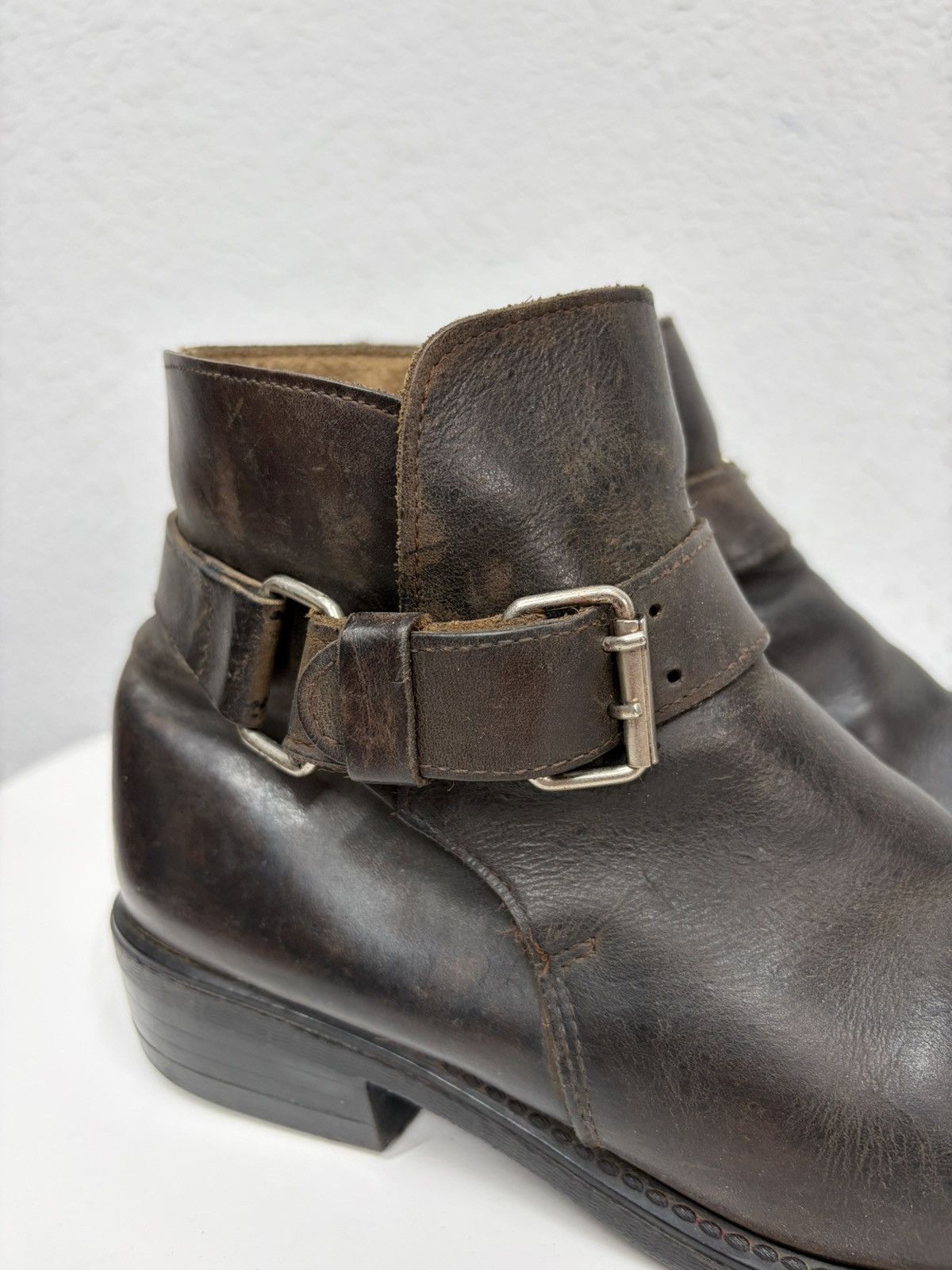 If Six Was Nine AS 98 Vibe Artisan Black Leather Side Zip Ankle Biker Boots Size US 8 / EU 41 - 10 Thumbnail