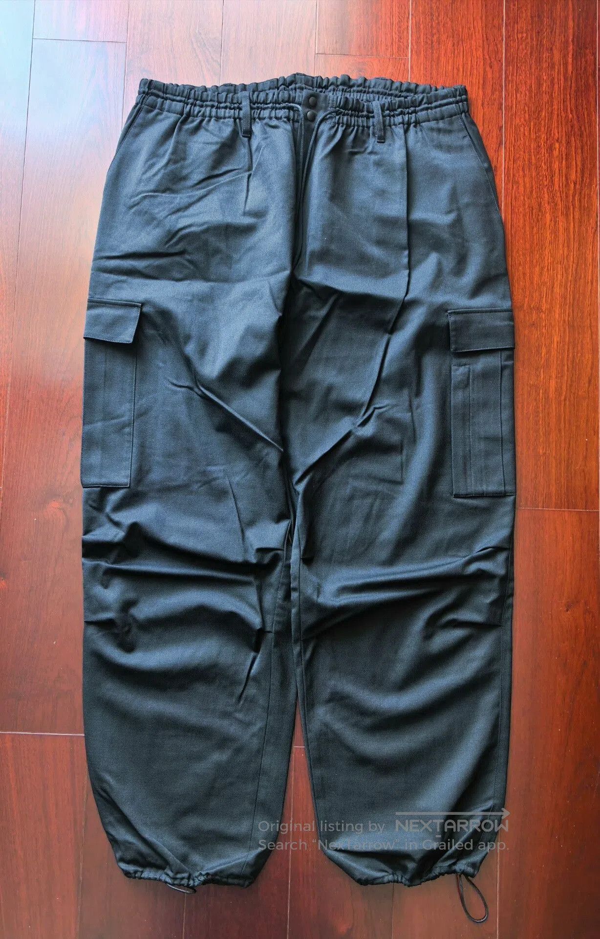 Y-3 Black Wool Cargo Pants Size L.