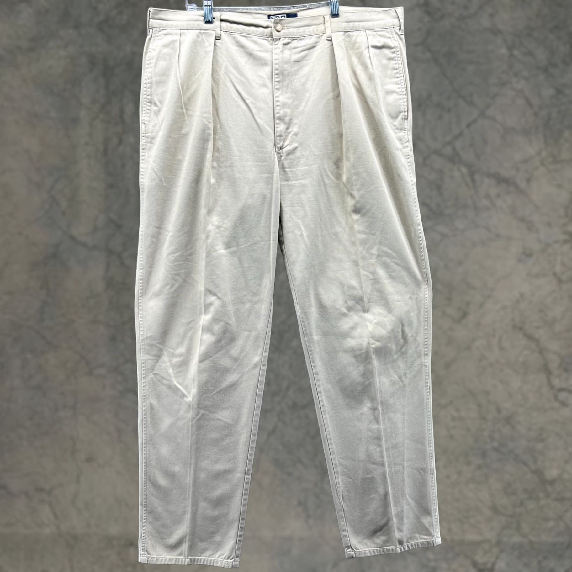 Polo Ralph Lauren VINTAGE Polo Ralph Lauren Dress Pants Men 36x30 Chino Pleated Khaki Beige Classic Preppy Size US M / EU 48-50 / 2 - 1 Thumbnail