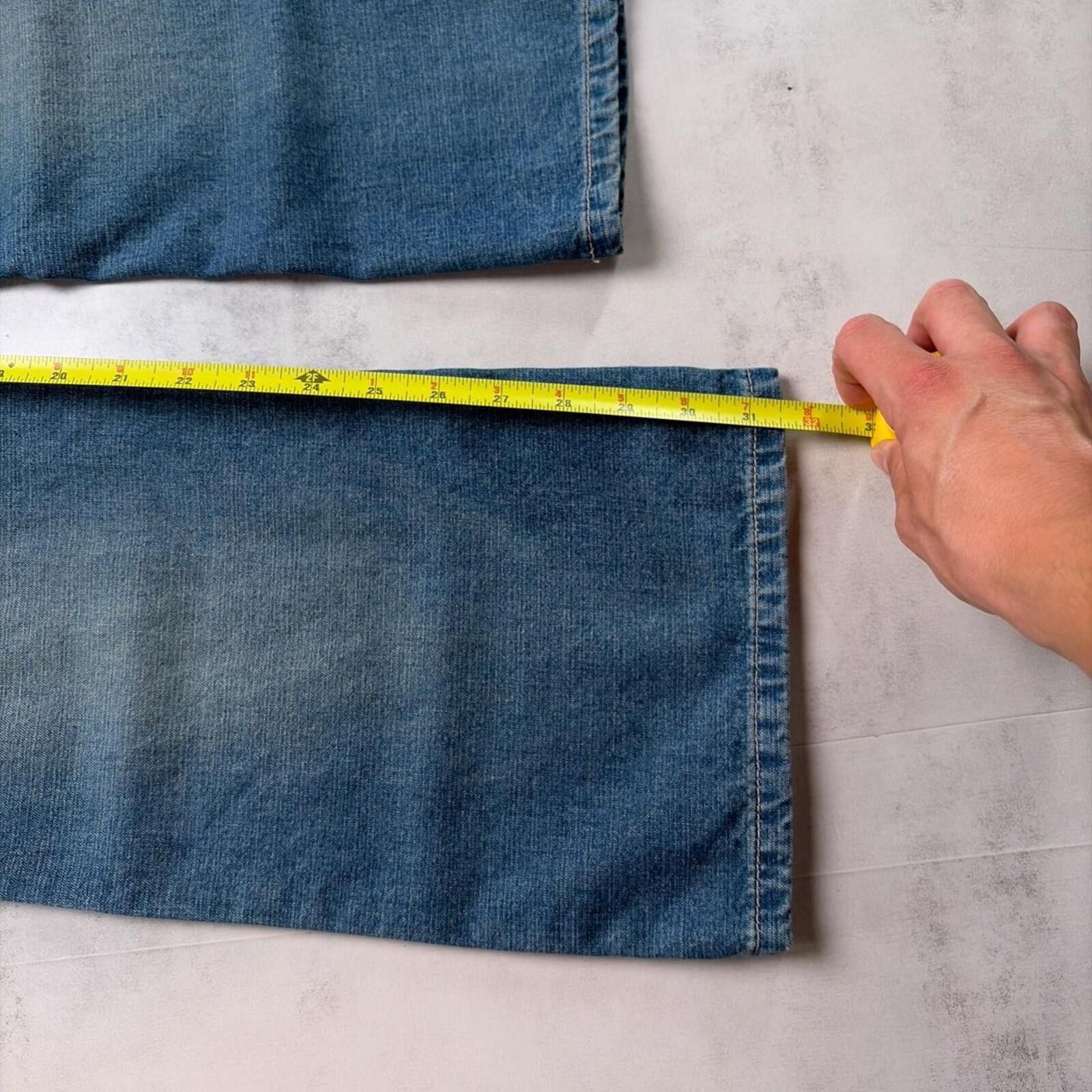 Fubu Y2K Blue Fubu Grunge Flared Low Rise Skater Denim Jeans Size 30" / US 8 / IT 44 - 7 Thumbnail