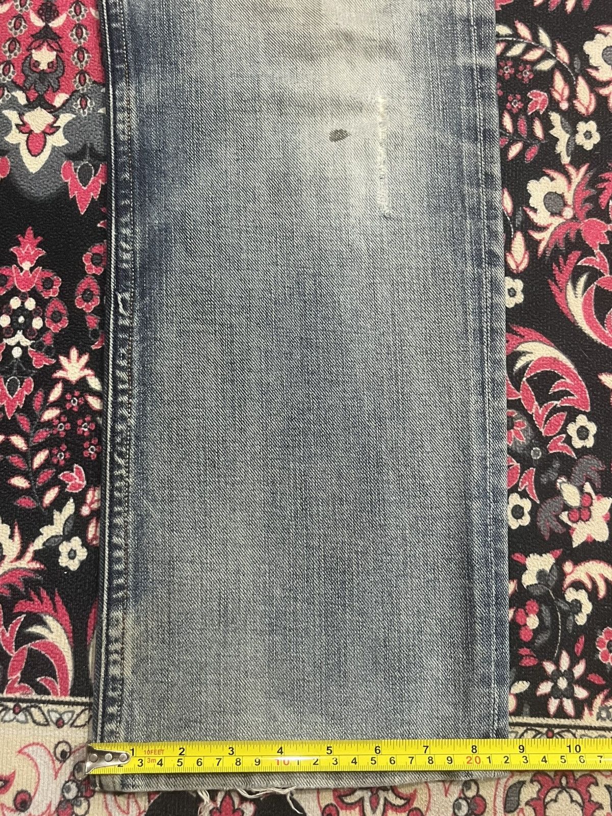 Japanese Brand Vintage Back Number Blue Washed Distressed Loose Fit Jeans Size US 32 / EU 48 - 14 Thumbnail