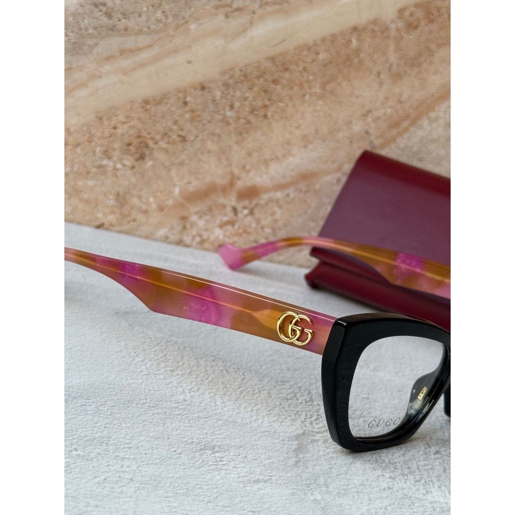 Gucci NEW Gucci GG1334O Black Pink Cat Eye Eyeglasses Frames Size ONE SIZE - 5 Thumbnail