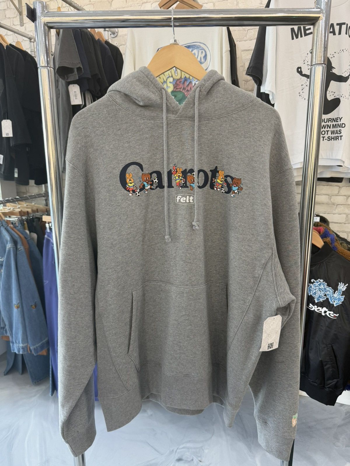 FELT FELT x Carrots by Anwar Carrot “Wordmark” Heather Gry Hoodie Size US XL / EU 56 / 4 - 1 Thumbnail