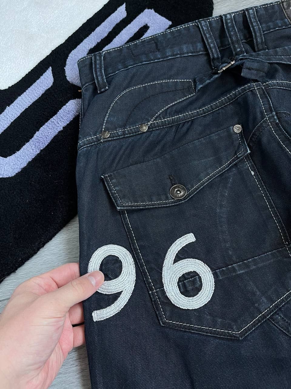 G-Star × Streetwear × Vintage G-Star Raw Men's Tapered Embro 96 Denim Y2K Jeans Size US 30 / EU 46 - 4 Thumbnail