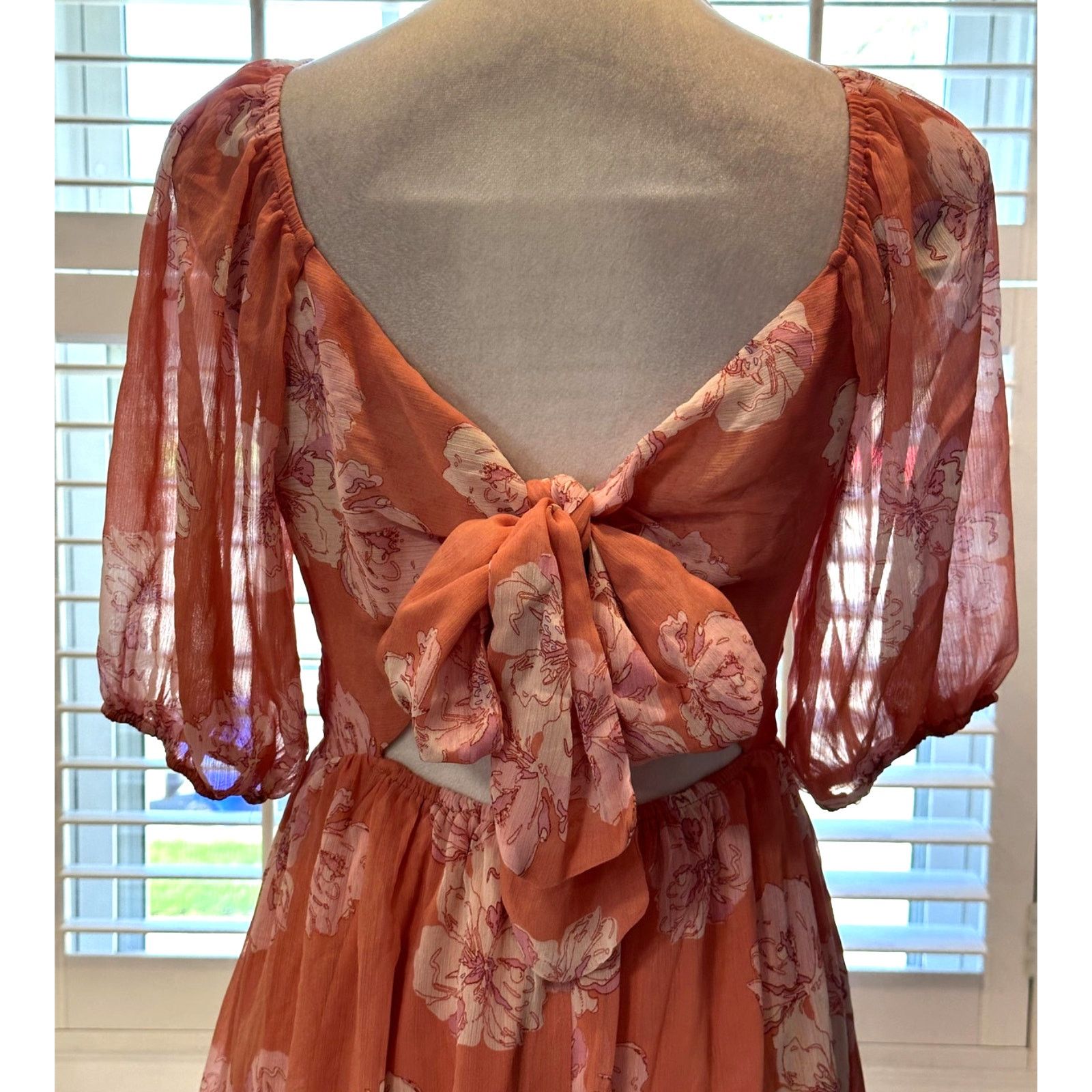 Other Collective Concepts Pink Floral Open Back Mini Dress M NWOT Size M / US 6-8 / IT 42-44 - 5 Thumbnail