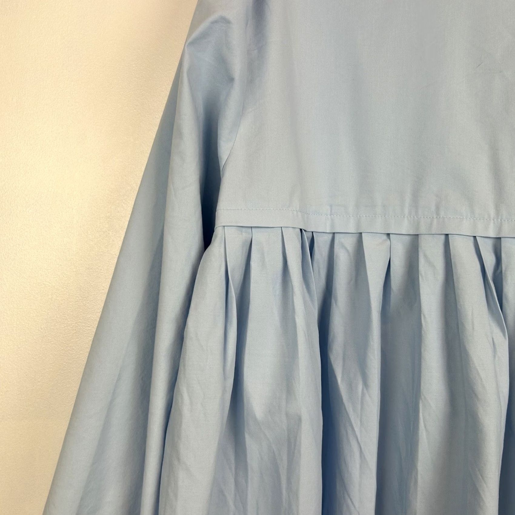 J. Jill J Jill Womans L Light Blue Half Button Tunic Top Blouse Collar Lagenlook Size L / US 10 / IT 46 - 7 Thumbnail
