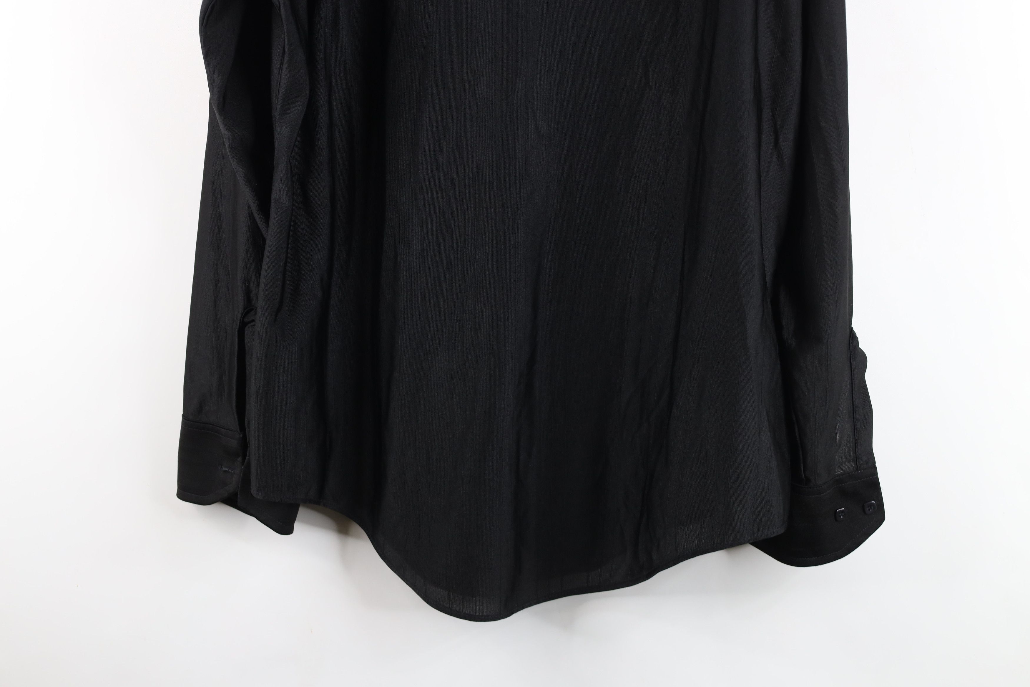 Vintage Vintage 70s Streetwear Knit Collared Button Shirt Black USA Size US M / EU 48-50 / 2 - 14 Thumbnail