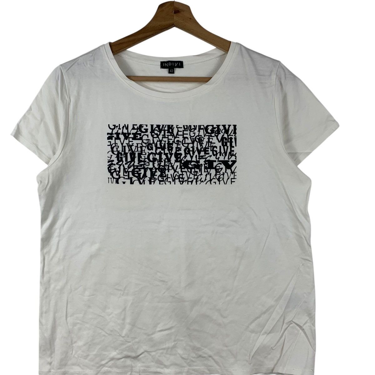Vintage Vintage INDIVI JAPAN Give And Give Again Artwork Tee Shirt Size M / US 6-8 / IT 42-44 - 3 Thumbnail