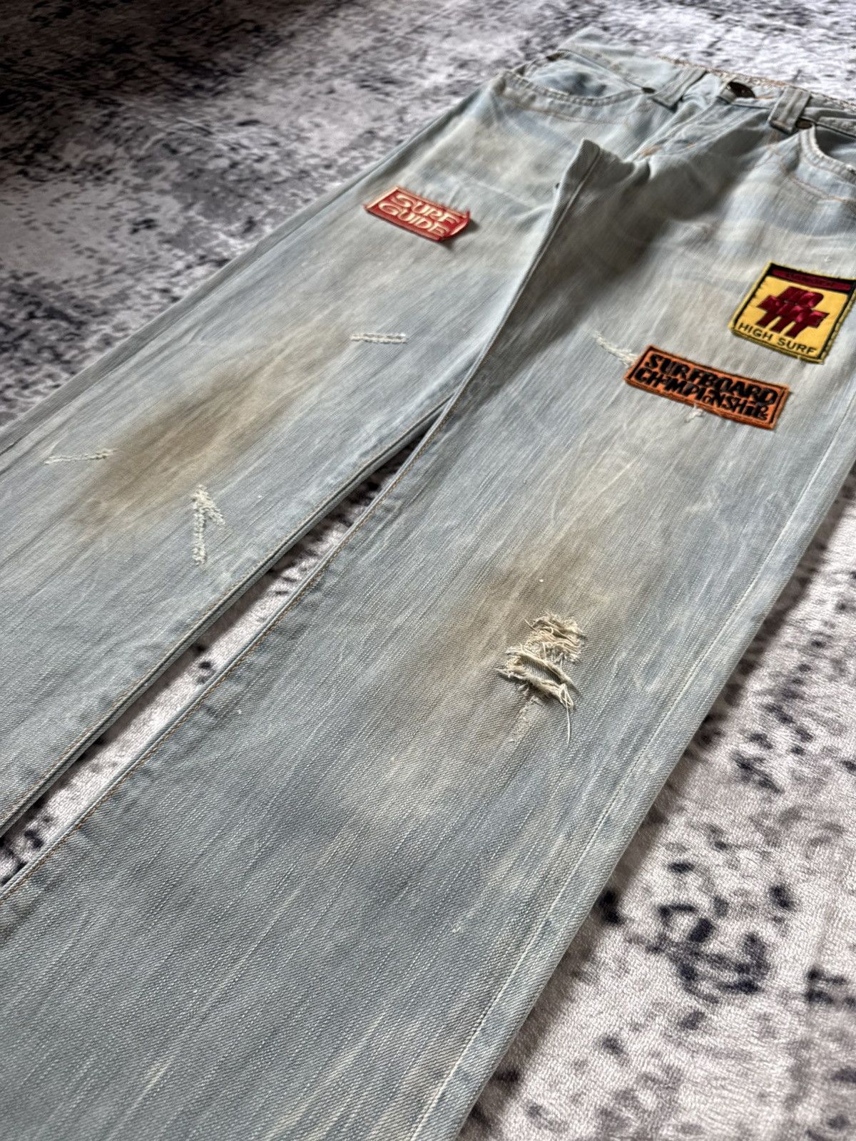 Japanese Brand Edwin 503 Japan Surfer Edition Patched Distressed Jeans Size US 29 - 8 Thumbnail