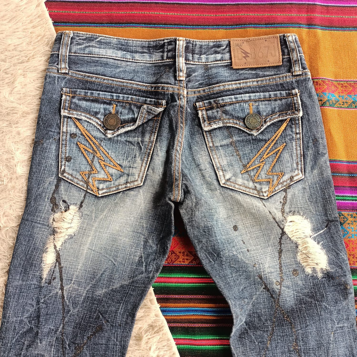 GOSTAR DE FUGA × Japanese Brand BB67J splatter paint flare denim Size US 31 - 6 Thumbnail