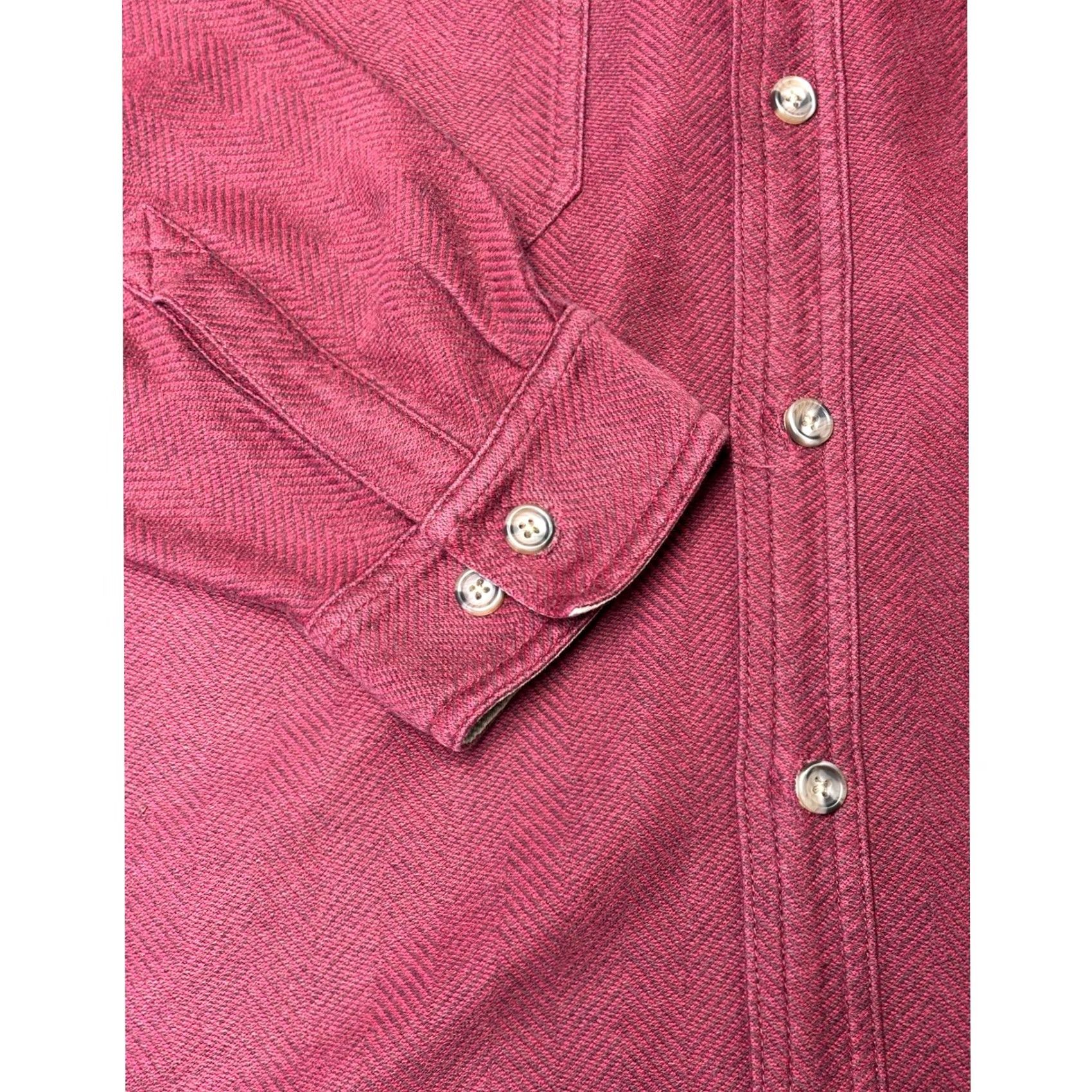 Vintage LL Bean Shirt Button-Up Herringbone Cotton Flannel Red Long Sleeve Mens L Reg Casual Workwear Size US L / EU 52-54 / 3 - 3 Thumbnail