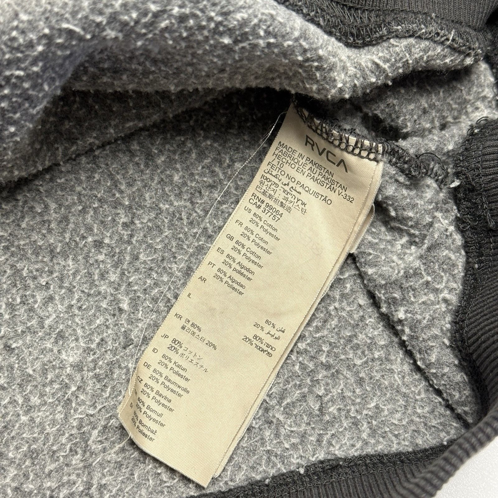 RVCA RVCA Hoodie Sweatshirt Mens Medium Faded Black Surf Skate Size US M / EU 48-50 / 2 - 15 Thumbnail