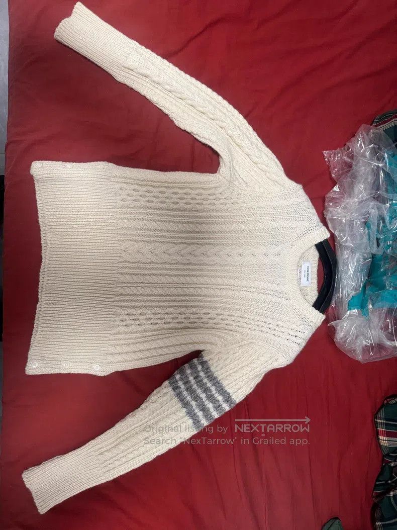 Thom Browne Thom Browne Beige Wool Sweater Size US L / EU 52-54 / 3 - 2 Thumbnail