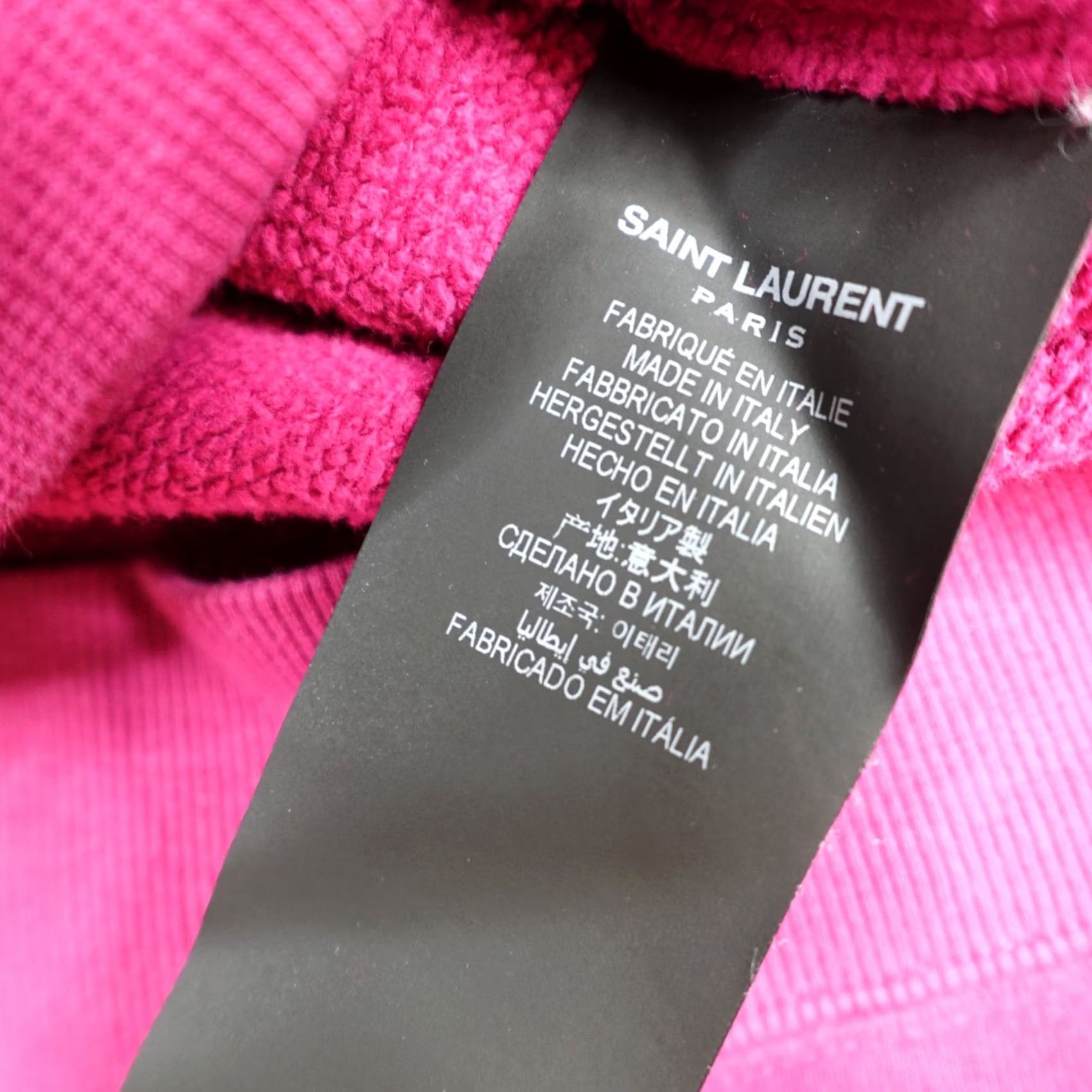 Yves Saint Laurent Nike Yves Saint Laurent Mens Sweater Large Pink Purple Hoodie Spellout Made in Italy Size US L / EU 52-54 / 3 - 4 Thumbnail