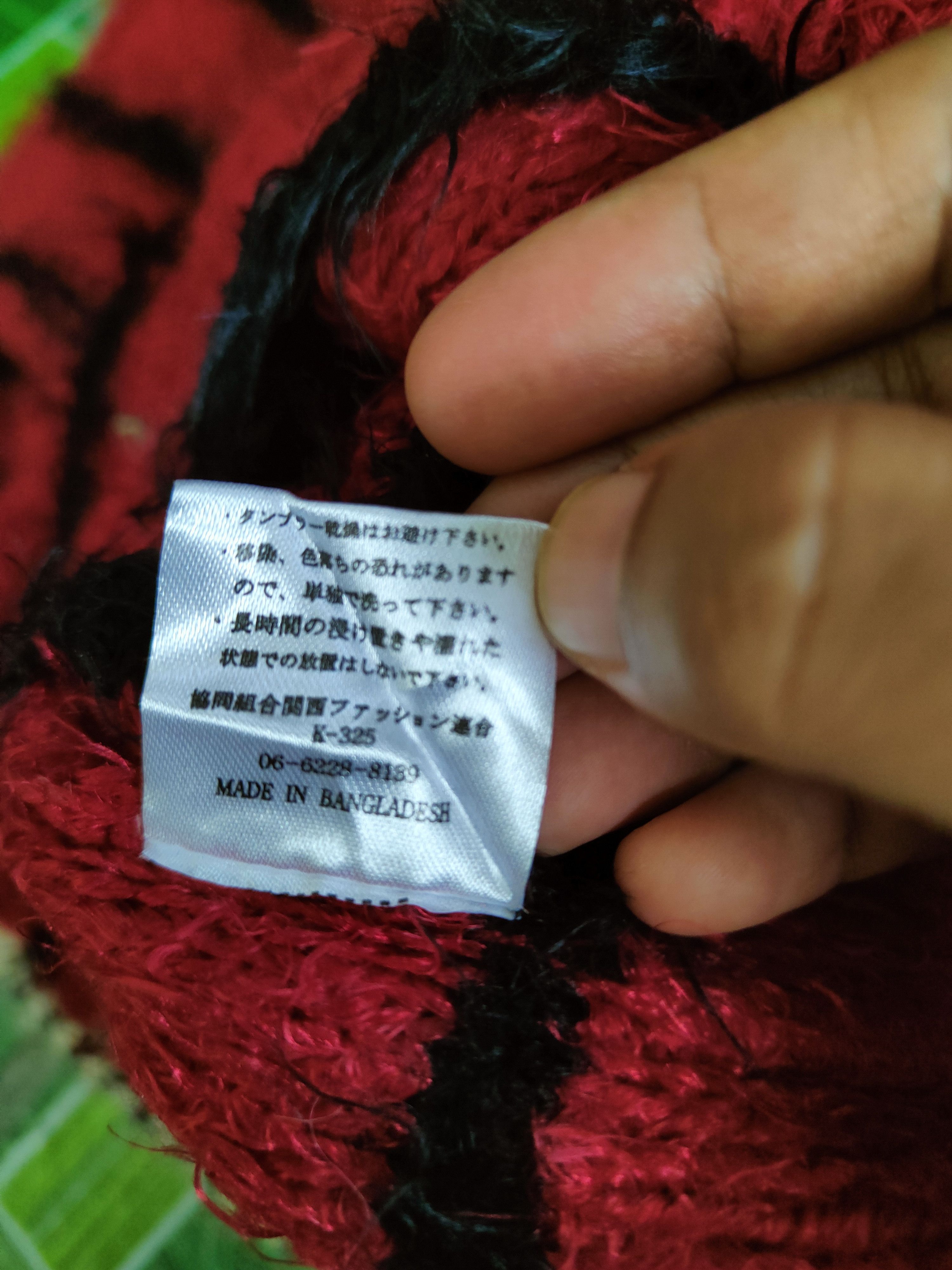Japanese Brand DL Real X Red Black shaggy Fur Mohair Knitwear #46-1005 Size M / US 6-8 / IT 42-44 - 10 Thumbnail