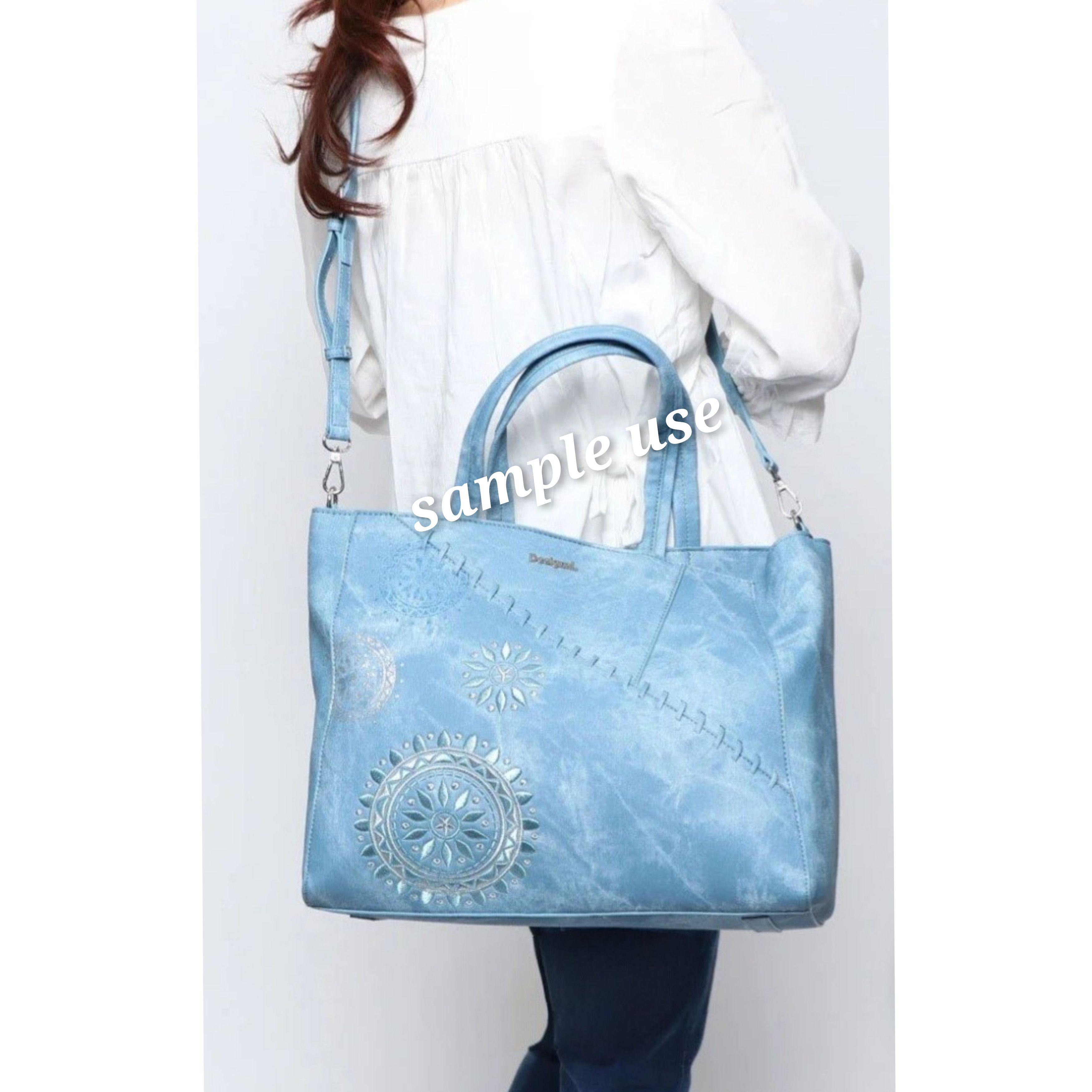Desigual Desigual Mandala Denim Patch PVC Sling Crossbody Tote Size ONE SIZE - 2 Thumbnail
