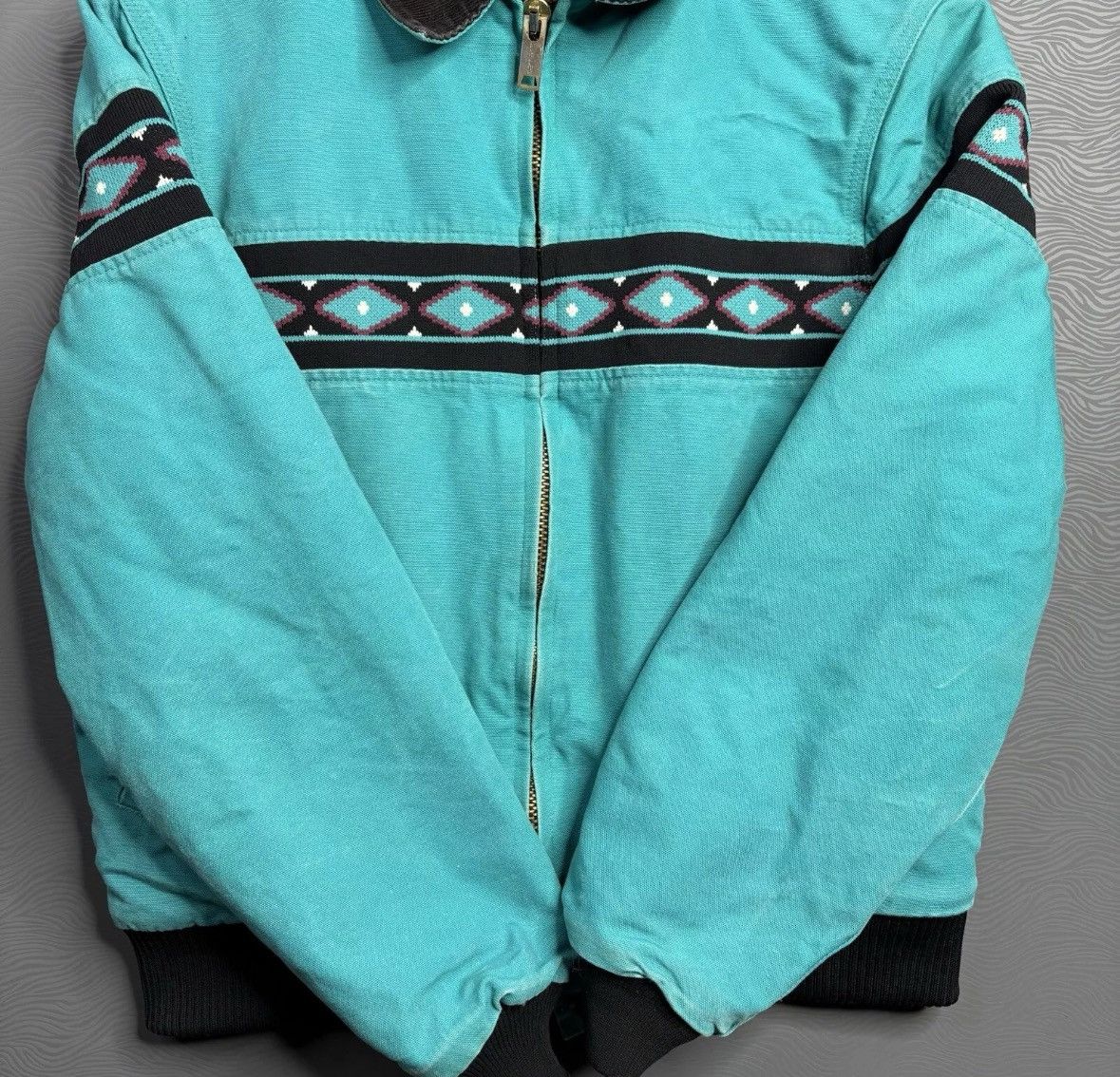 Carhartt × Vintage Vintage Santa Fe Teal Aztec Quilt Lined Carhartt JQ041 Large Size US L / EU 52-54 / 3 - 2 Thumbnail