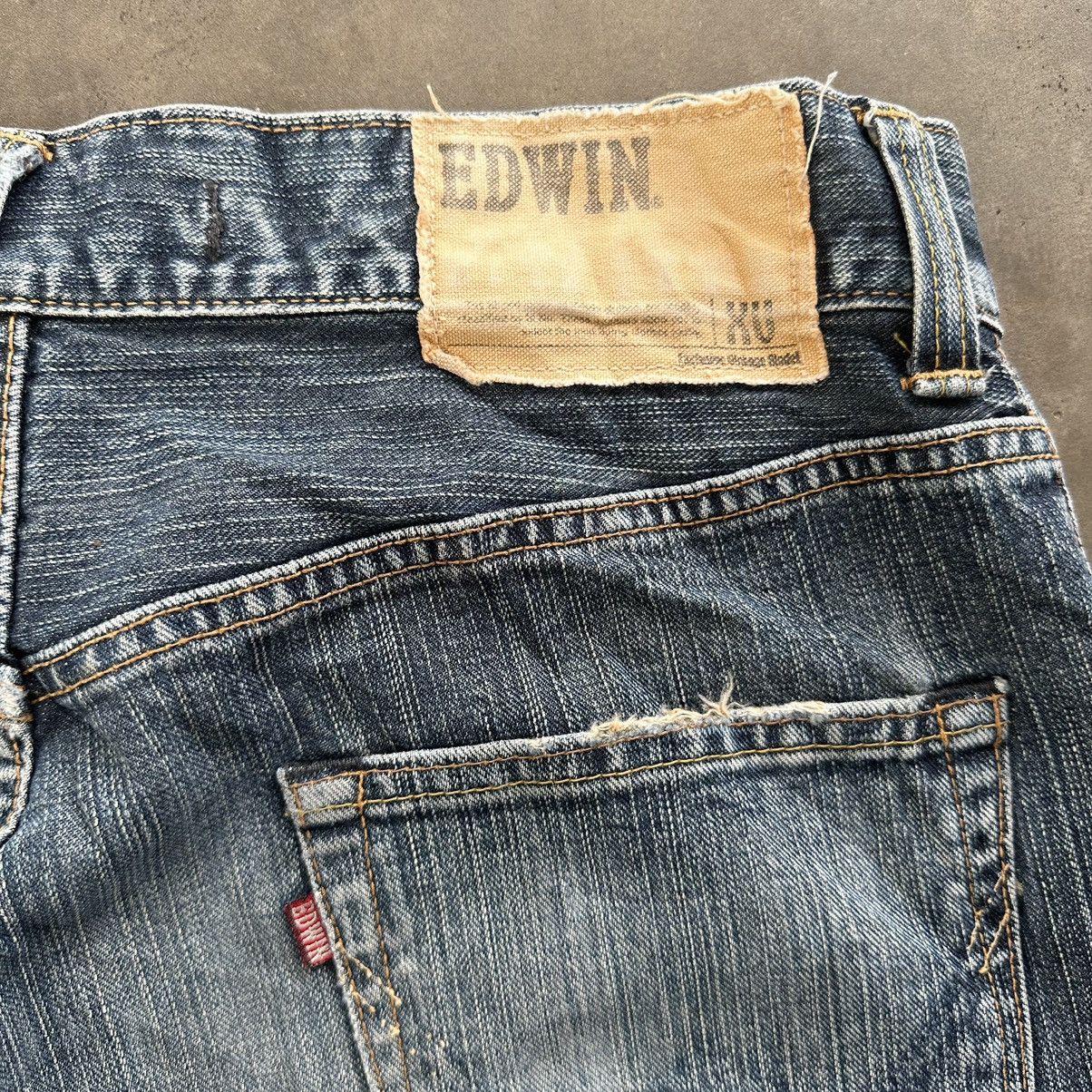 Japanese Brand Vintage Edwin Distressed Faded Denim Jean Pant W34 Size US 34 / EU 50 - 12 Thumbnail