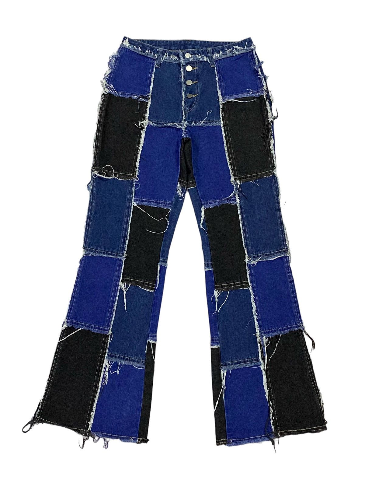 Japanese Brand Japanese Brand Patchwork High Waish Button fly Splied Jeans Size 28" / US 6 / IT 42 - 3 Thumbnail