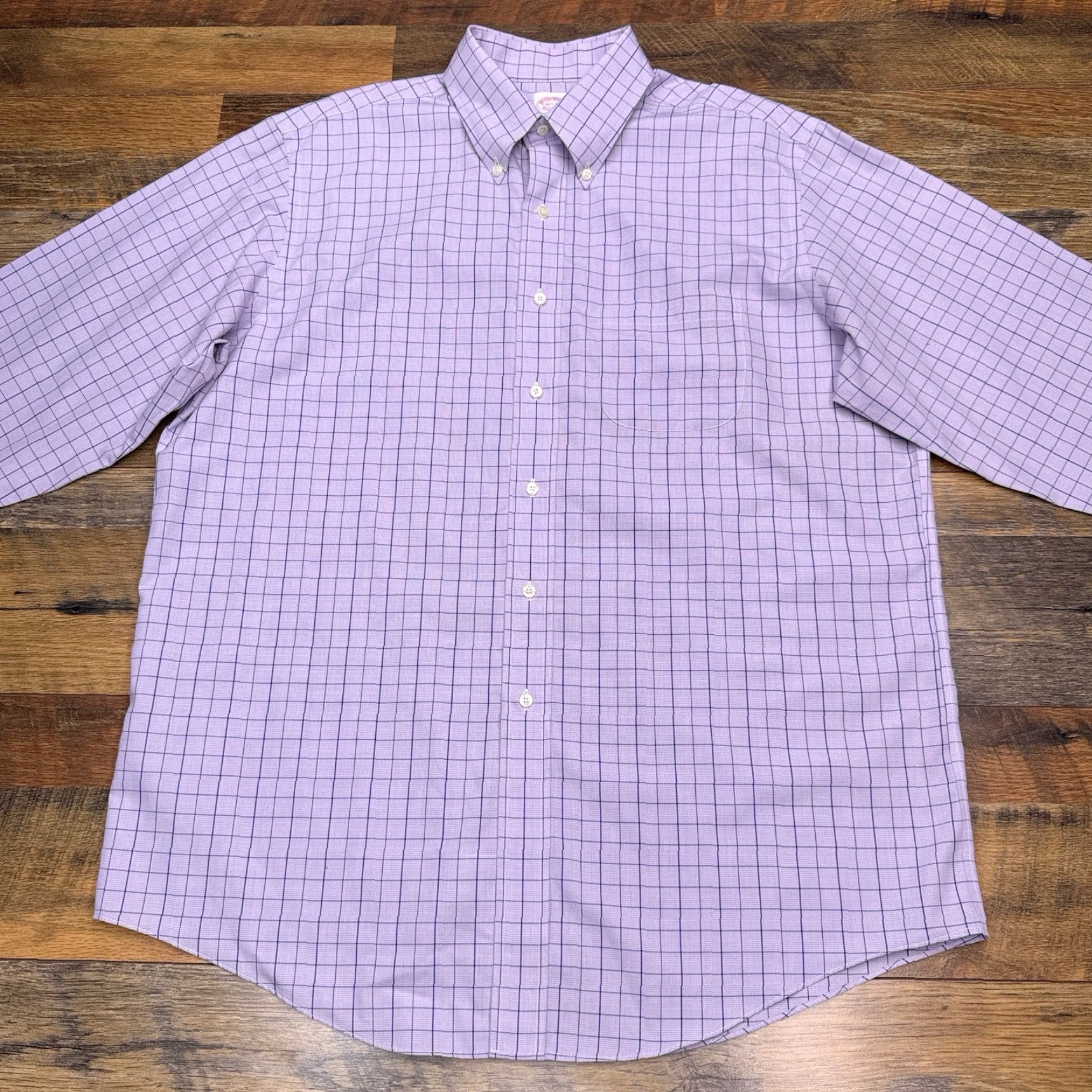 Brooks Brothers Brooks Brothers Shirt Regular Purple Check Button-Up 16.5 34 Men Casual Workwear Size US XL / EU 56 / 4 - 3 Thumbnail