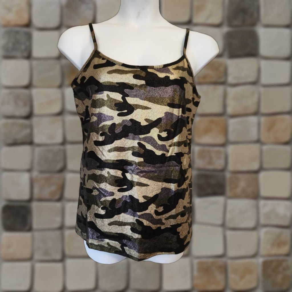 Torrid Torrid Camisole Top Sleeveless 2X Camouflage Multicolor Cotton Spandex Tank Women Casual Party/Cocktail 2X Size XXL / US 16-18 / IT 52-54 - 1 Thumbnail