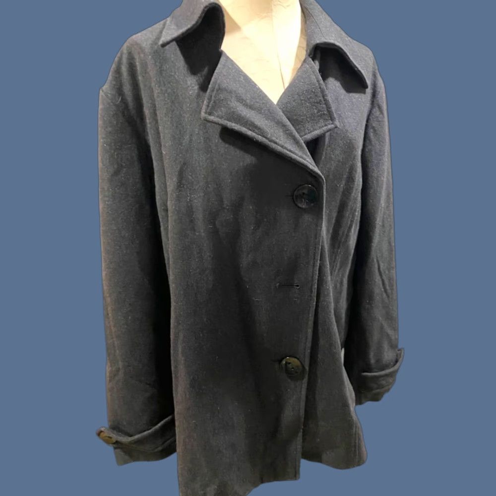 Vintage Weather Tamer Coat Wool Blend Womens 2X Plus Charcoal Dark Gray Wool Blend Coat Weather Tamer Womens Plus 2X Charcoal Gray Wool Blend Coat Size XXL / US 16-18 / IT 52-54 - 1 Thumbnail