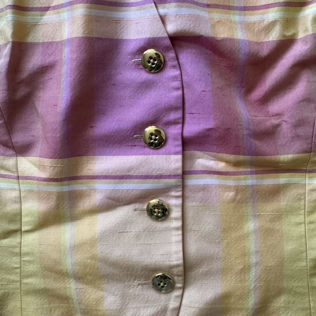 Ellen Tracy Retro Vintage LINDA ALLARD ELLEN TRACY Silk Plaid Vest Size XL / US 12-14 / IT 48-50 - 4 Thumbnail