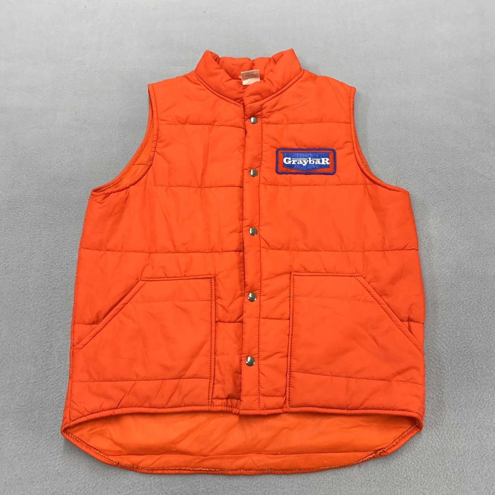Vintage Vintage Cap'n Jac Vest Mens Large Orange Quilted Nylon Insulated Workwear Cap'n Jac Logo Pockets Front Snap Embroidered Size US L / EU 52-54 / 3 - 2 Thumbnail