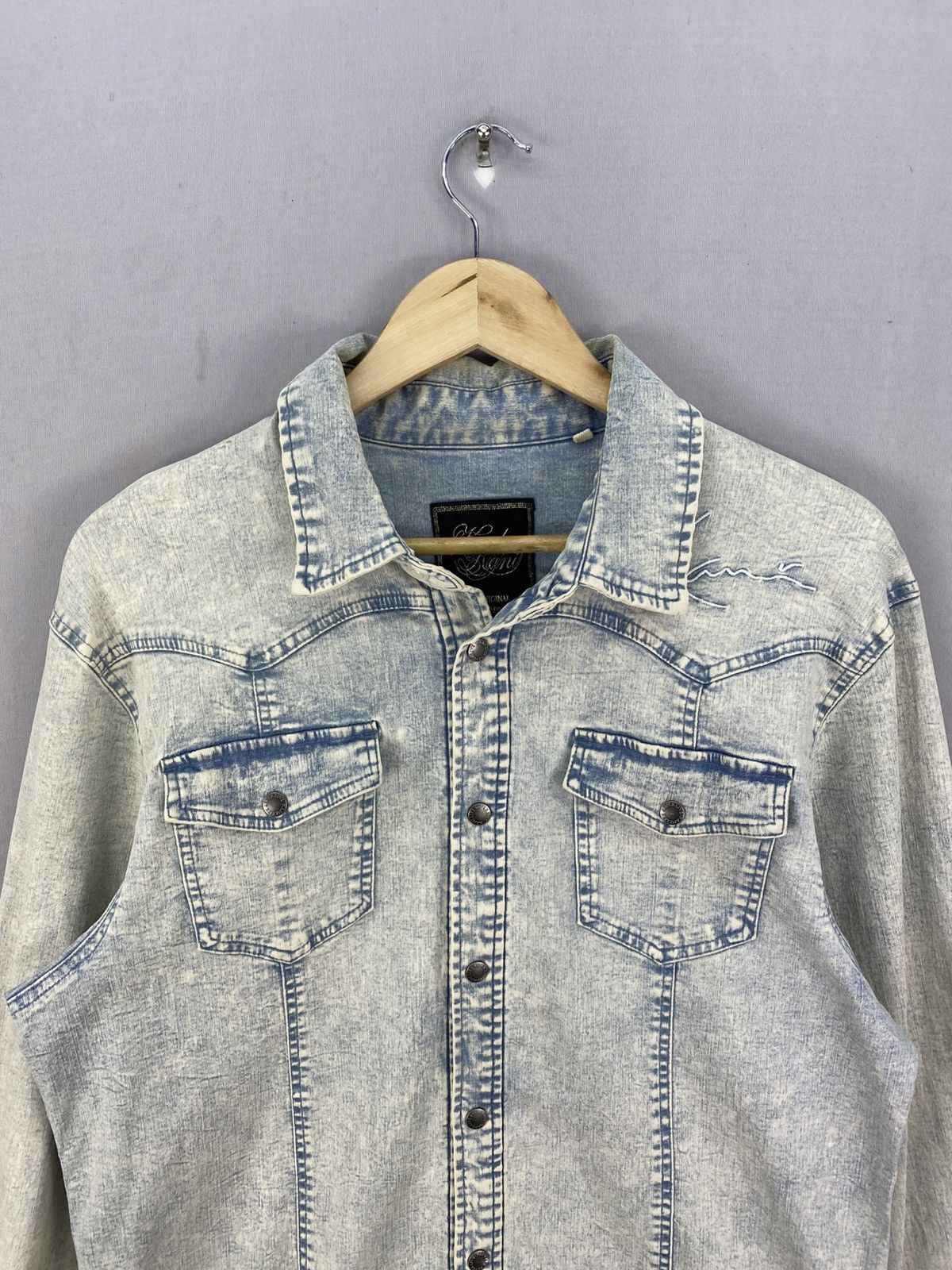 Karl Kani Karl Kani Acid Wash Shirts Button Up Jacket Size US M / EU 48-50 / 2 - 7 Thumbnail