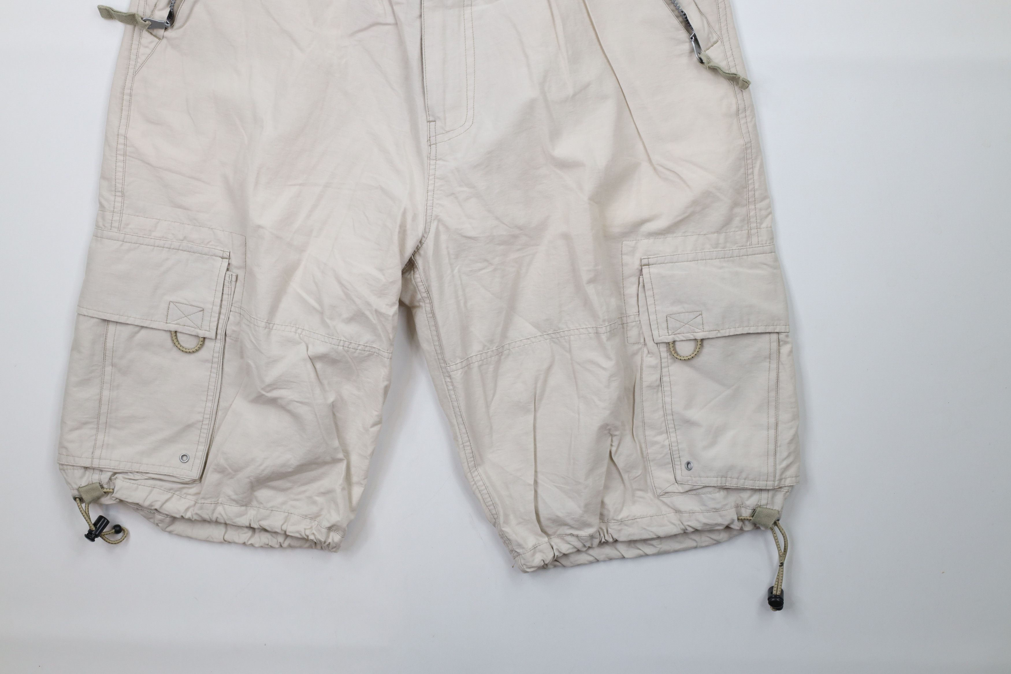 Vintage Vintage 90s Streetwear Baggy Fit Straps Cargo Shorts Beige Size US 34 / EU 50 - 4 Thumbnail
