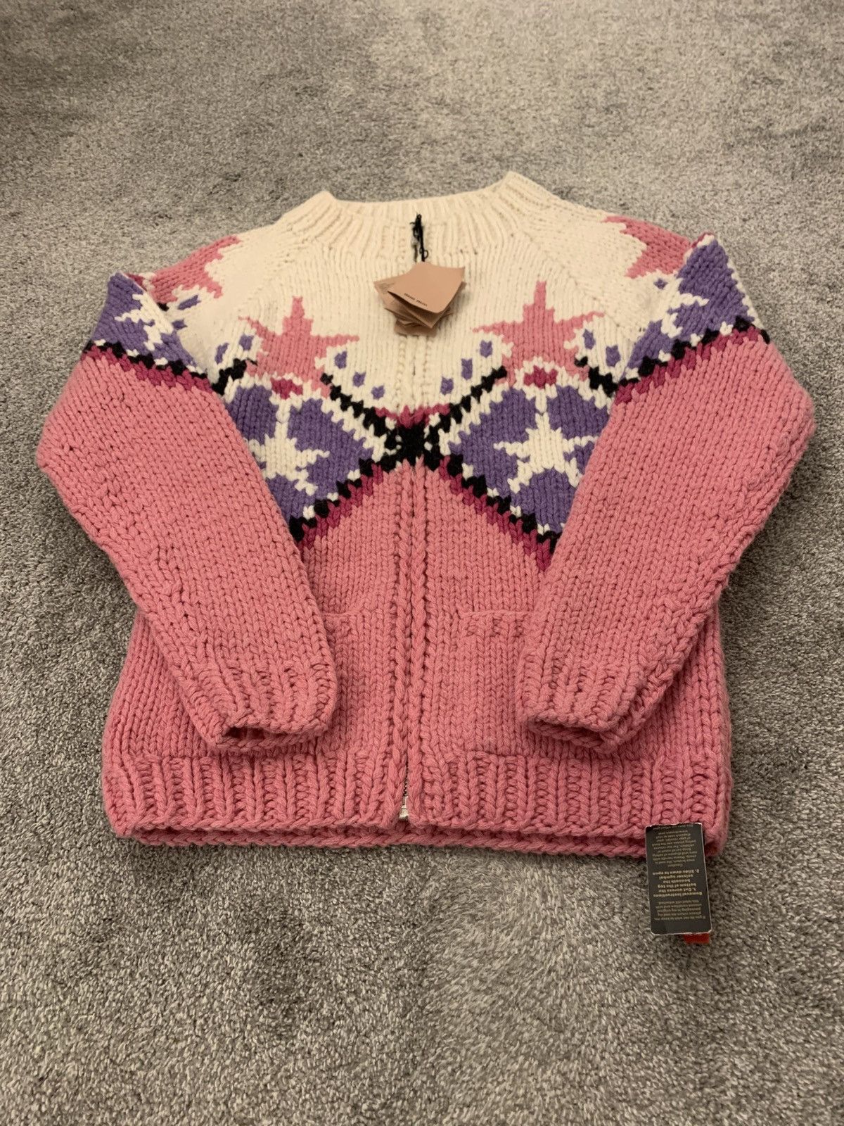 Miu Miu Miu Miu Shetland “Petalo” Heavy Knit Zip Cardigan –(UK 6–8) Size S / US 4 / IT 40 - 2 Thumbnail