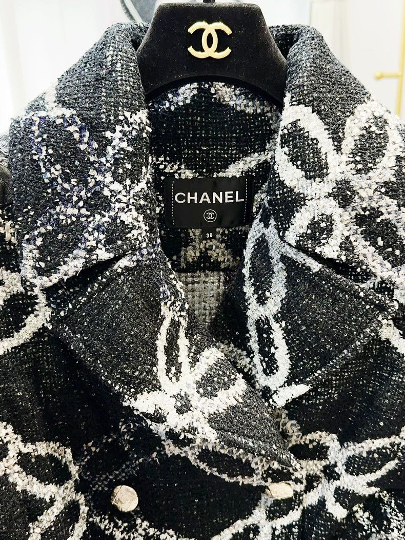 Chanel Chanel 19 styles of black and silver beaded embroidered la Size XS / US 0-2 / IT 36-38 - 5 Thumbnail