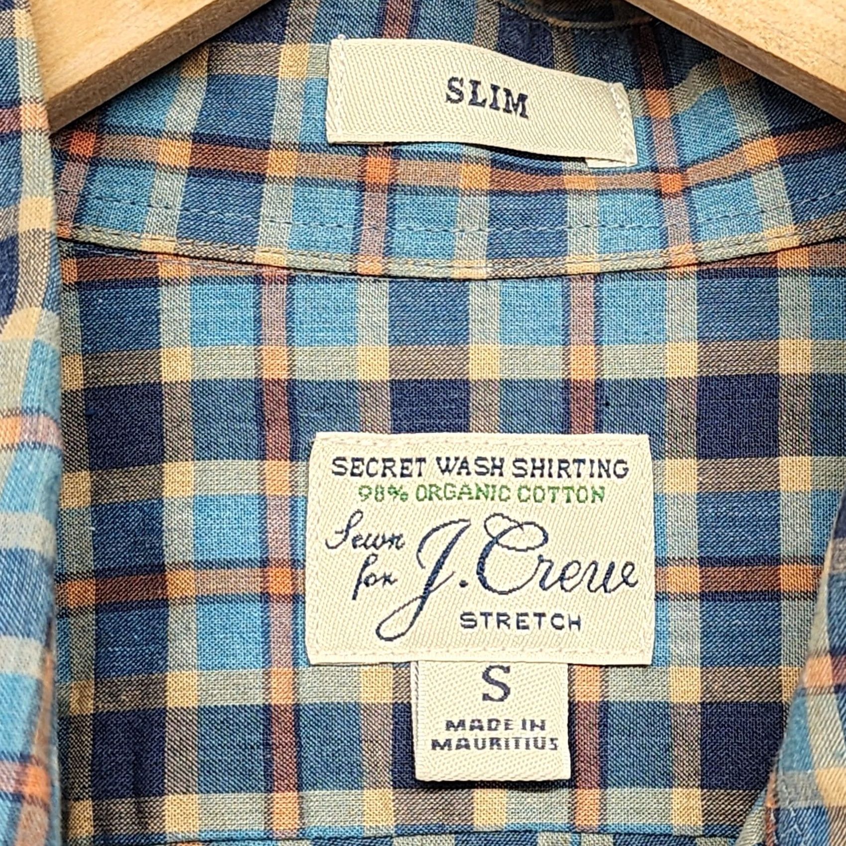 J.Crew J.CREW Shirt Mens Small Slim Blue Plaid Button Down Casual Cotton Secret Wash Mens Size US S / EU 44-46 / 1 - 3 Thumbnail