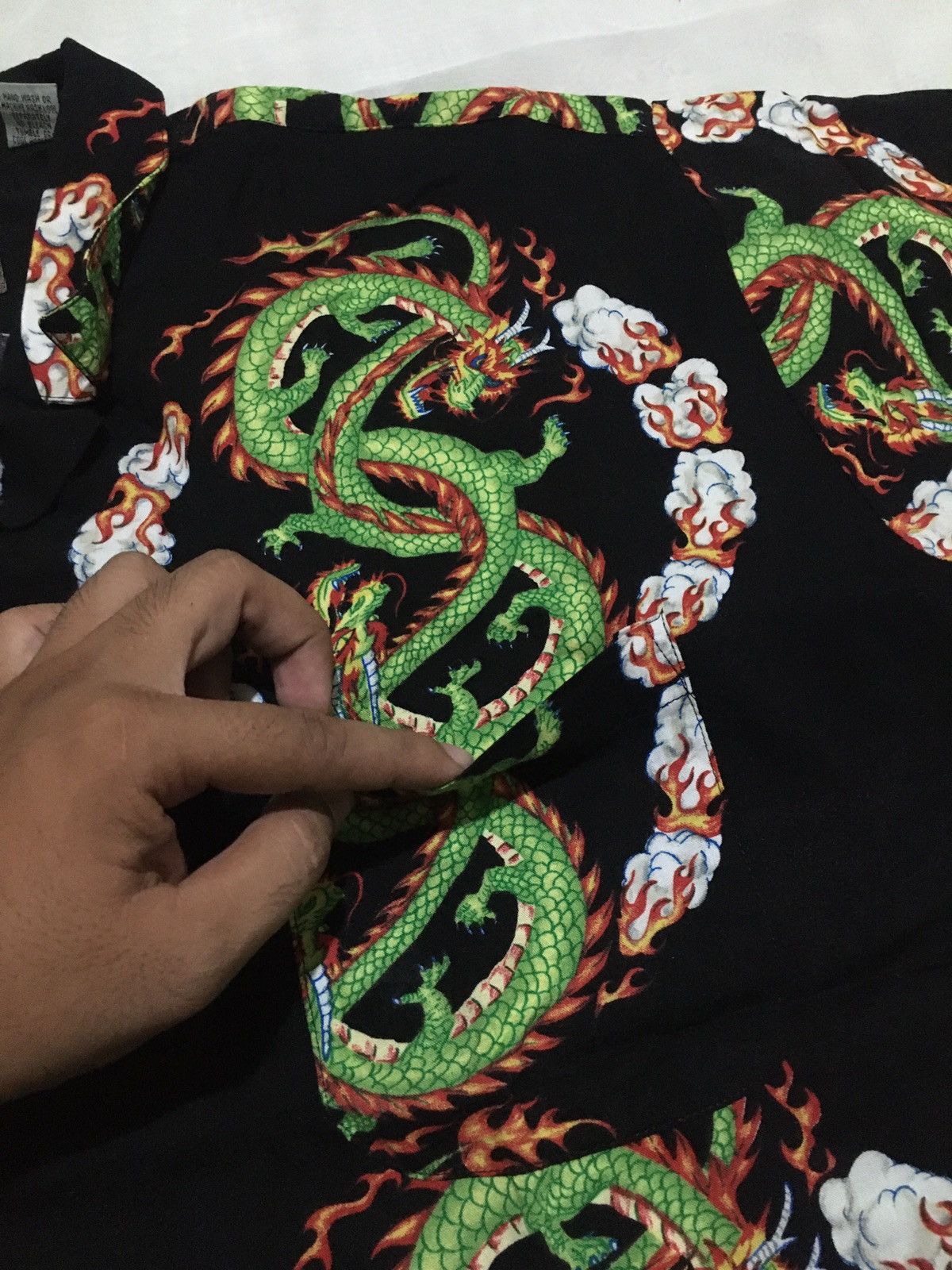 Vintage Rare dragon hawaii shirt 100% rayon all over print Size US L / EU 52-54 / 3 - 4 Thumbnail