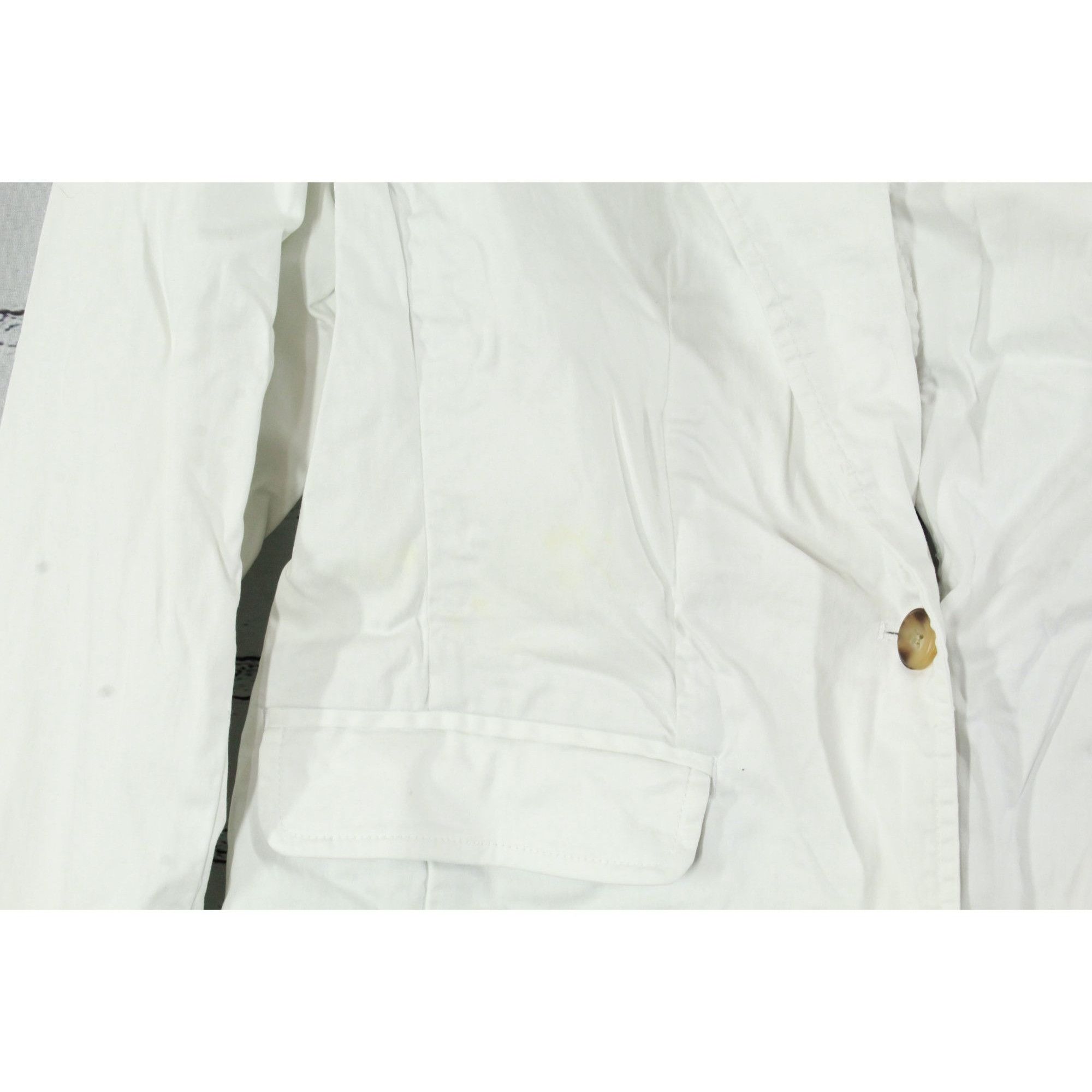L.L. Bean LL Bean Women’s White Blazer Jacket Cotton Stretch Tailored Size S / US 4 / IT 40 - 6 Thumbnail