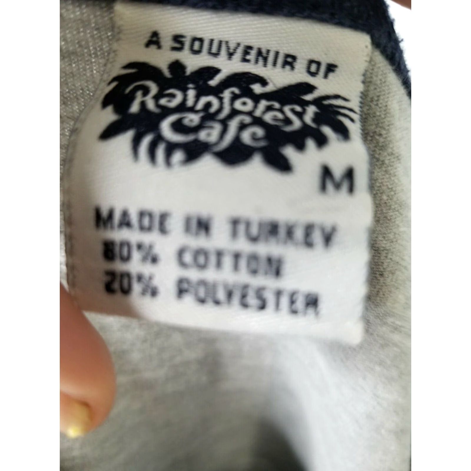 Etro Vintage Rainforest Cafe T-Shirt 1990s Gray Short Sleeve Graphic Casual Mens M Size M / US 6-8 / IT 42-44 - 5 Thumbnail