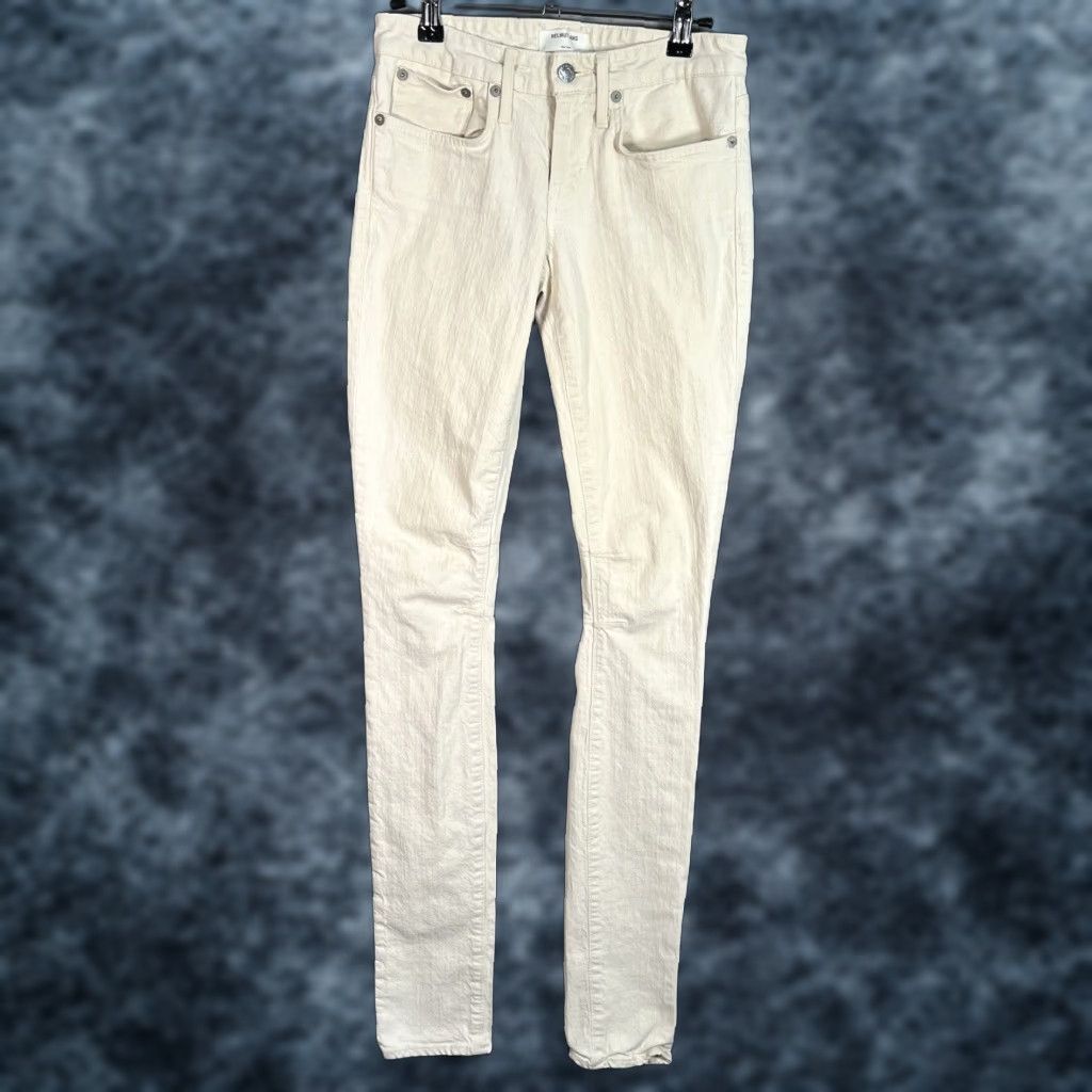 Helmut Lang VINTAGE Helmut Lang Jeans Womens 25 White Denim Skinny Low Rise Stretch USA Womens Jeans 5-Pocket Stretch Slim 35in Inseam Size 42" / US 20 - 1 Thumbnail