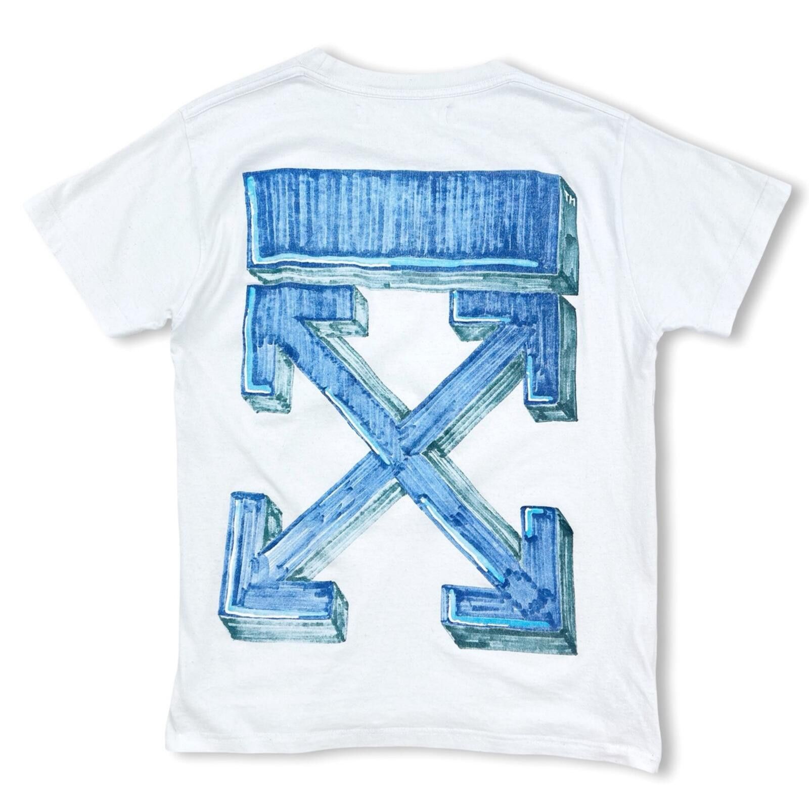 Off-White Off-White Blue Marker Arrows White T Shirt Size US XS / EU 42 / 0 - 2 Thumbnail