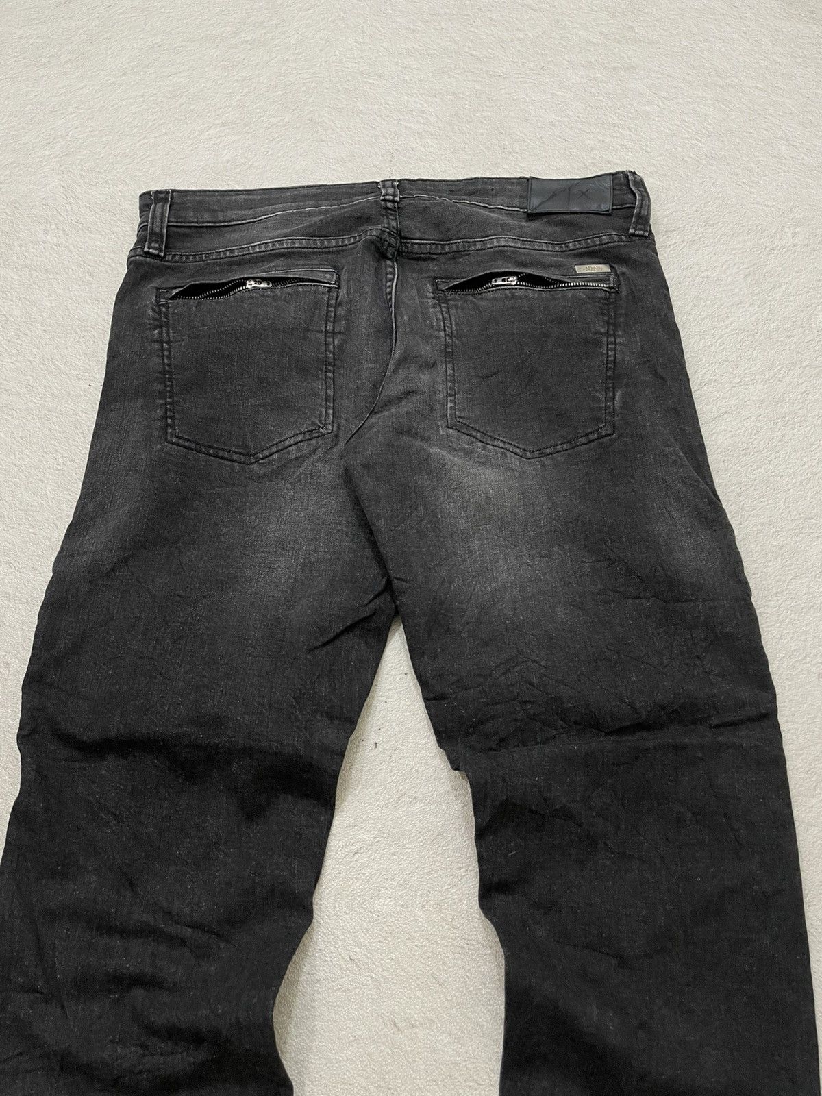 Armani Exchange Armani Exchange Black Biker Jeans w/ Ribbed Knee Panels LGB Size US 34 / EU 50 - 8 Thumbnail