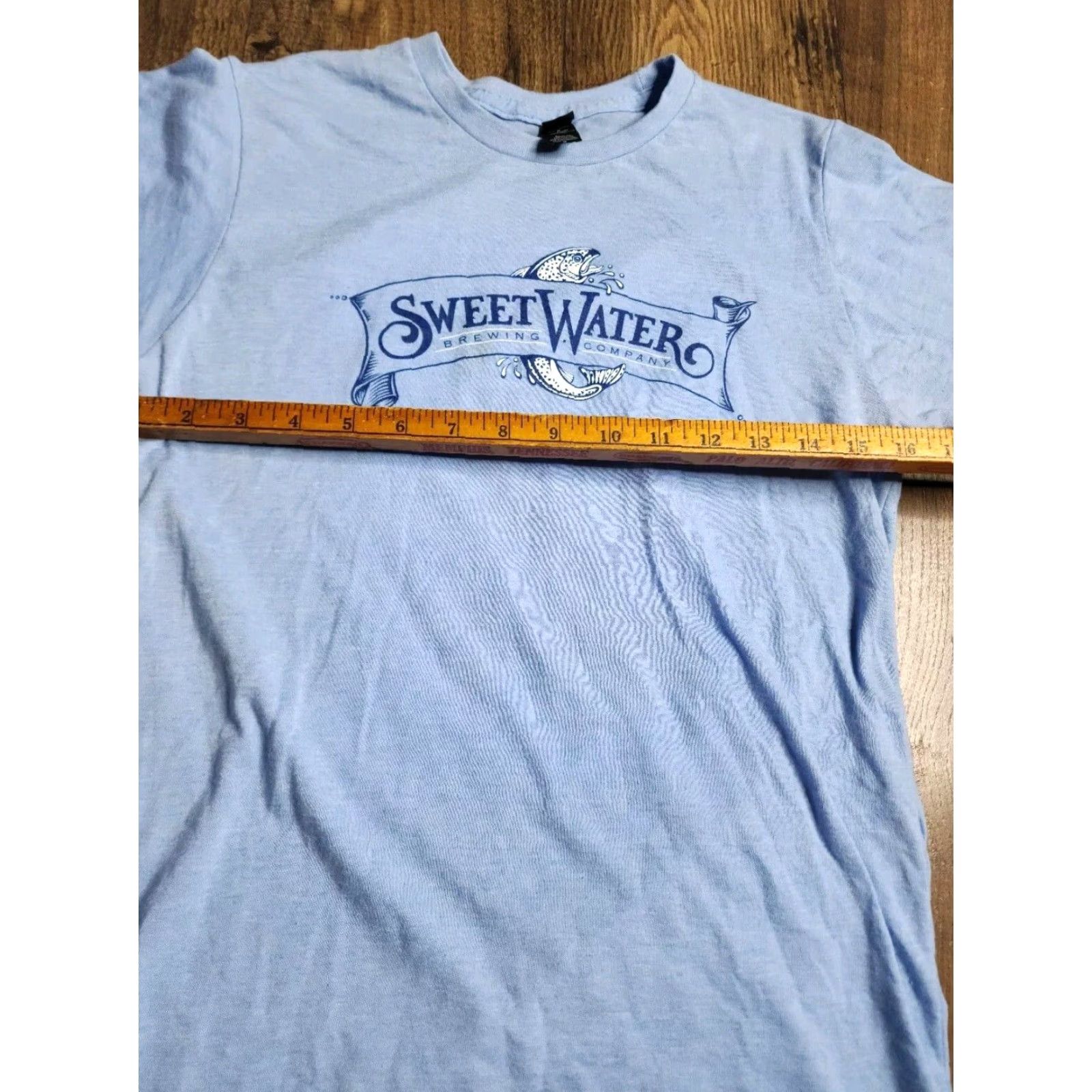 Tultex Sweetwater Brewing Company Beer T-Shirt Womens M Blue Short Sleeve Distressed Double-Sided Size M / US 6-8 / IT 42-44 - 4 Thumbnail