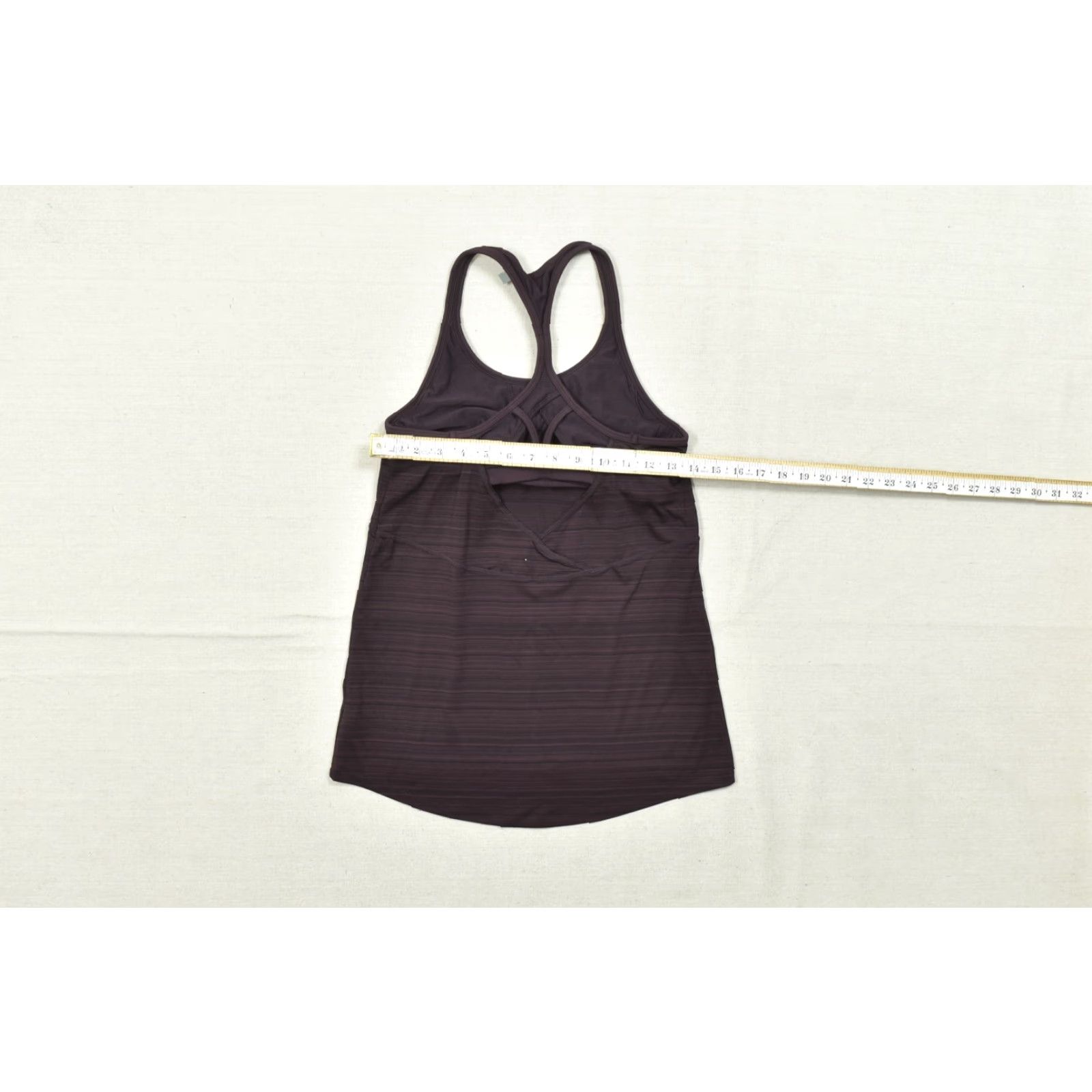 Athleta Athleta Tank XS Purple Striped Racerback Built-in Shelf Bra Polyester Sleeveless Scoop Neck Casual Women Size XS / US 0-2 / IT 36-38 - 3 Thumbnail