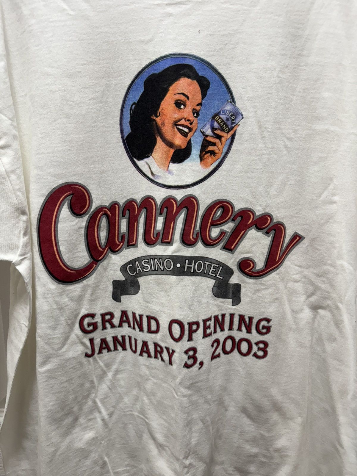 Fruit Of The Loom Fruit of the Loom Heavy Vintage 2003 Casino Cannery Shirt DS Size US XL / EU 56 / 4 - 5 Thumbnail